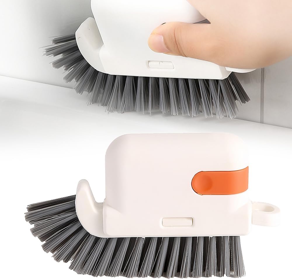 Window Cleaning Brush, 3-in-1 2025 New Magic Window Groove Cleaning Brush Set - Hand-Held Track Cleaner Tool for Sliding Doors, Window Sills, Tile Grout, Shutters, Deep Scrub Brush for Home (Orange)