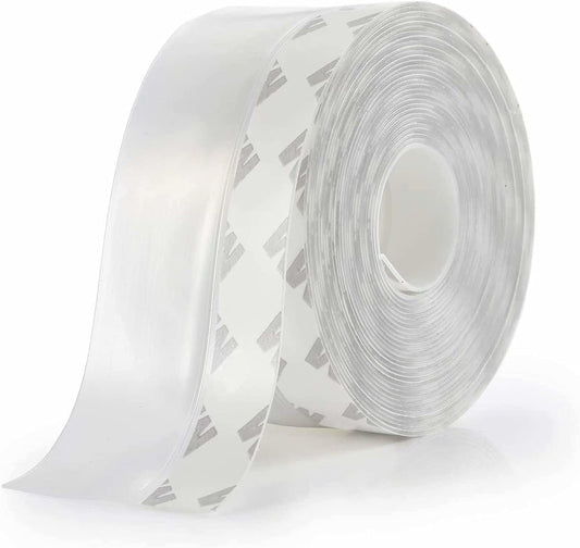Weather Stripping Door Seal Strip,Door Strip Bottom for Doors Silicone Sealing Sticker Adhesive for Doors and Windows Gaps of Anti-Collision Silicone 5M/16FT (45MM, Transparent)