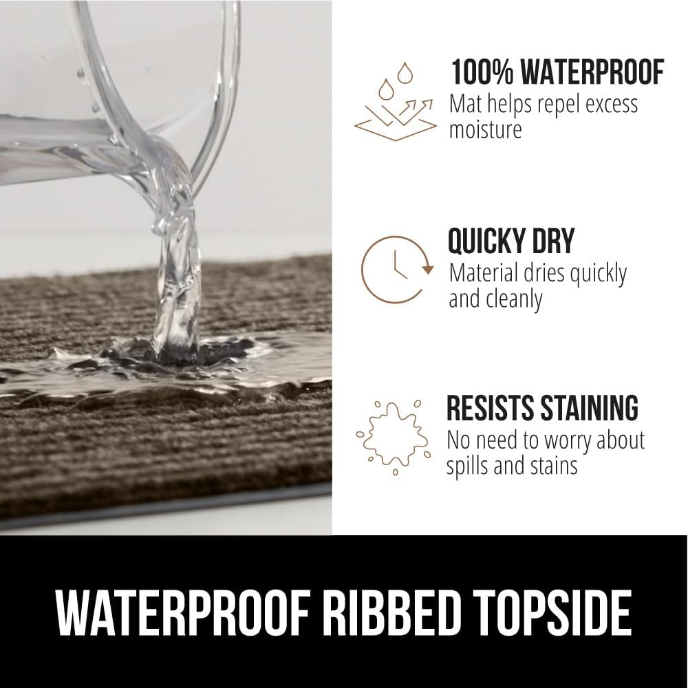 GORILLA GRIP Traffic Guard Door Mat, Heavy Duty Welcome Mats, Commercial Office Space Doormat, Waterproof, Fade Resistant, Strong Rubber Backing, Low Profile, Shoe and Boot Scraper, 29x17, Brown