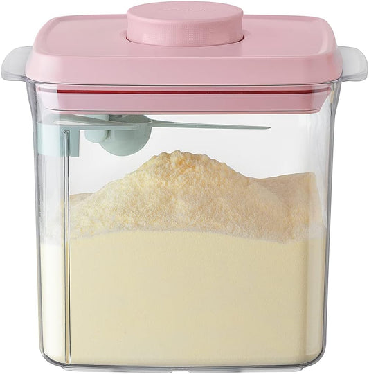 Ankou Formula Container - 1700ml Airtight Formula Dispenser One Button Handy Milk Powder Container BPA-Free Storage Containers with Scoop and Scraper Transparent 730g