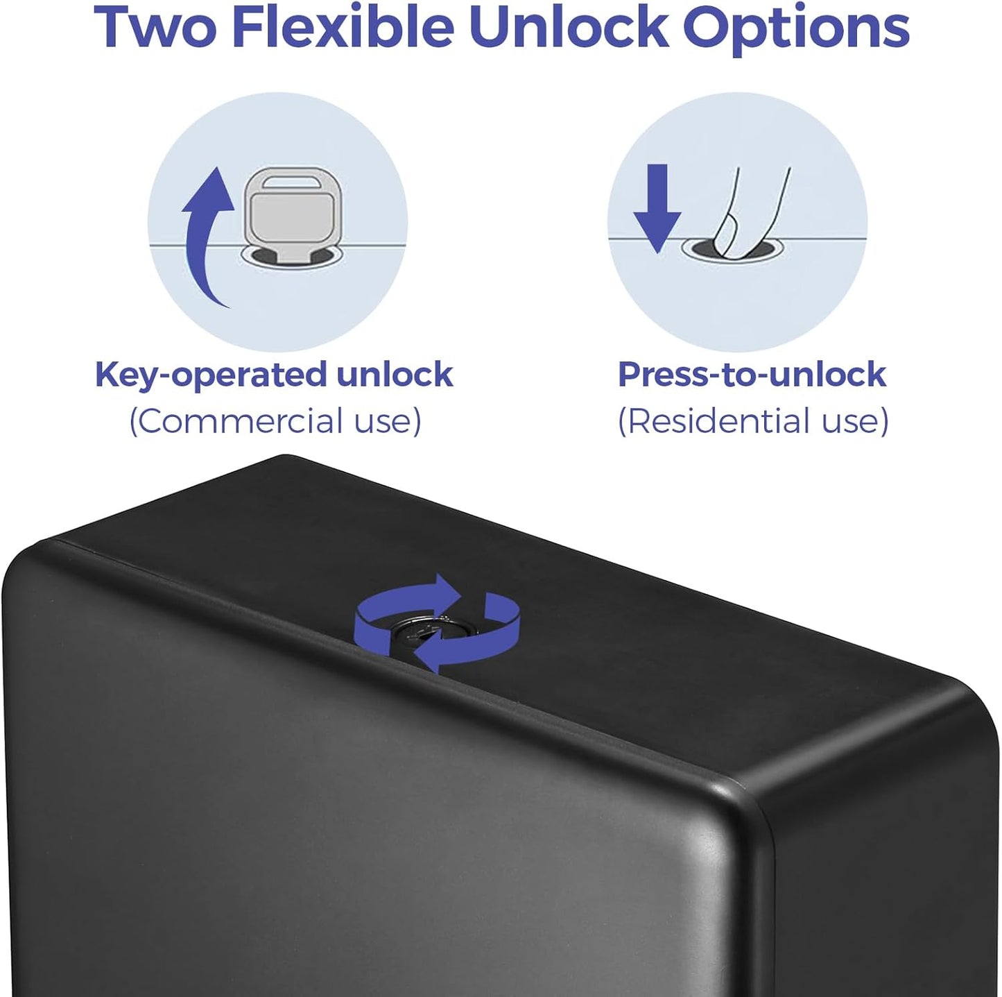 Multifold Paper Towel Dispenser Wall Mount (Black) – Large Capacity C-Fold, Trifold, and Folded Commercial Hand Towels Holder for Bathroom & Restroom – Adhesive or Screw Mounted