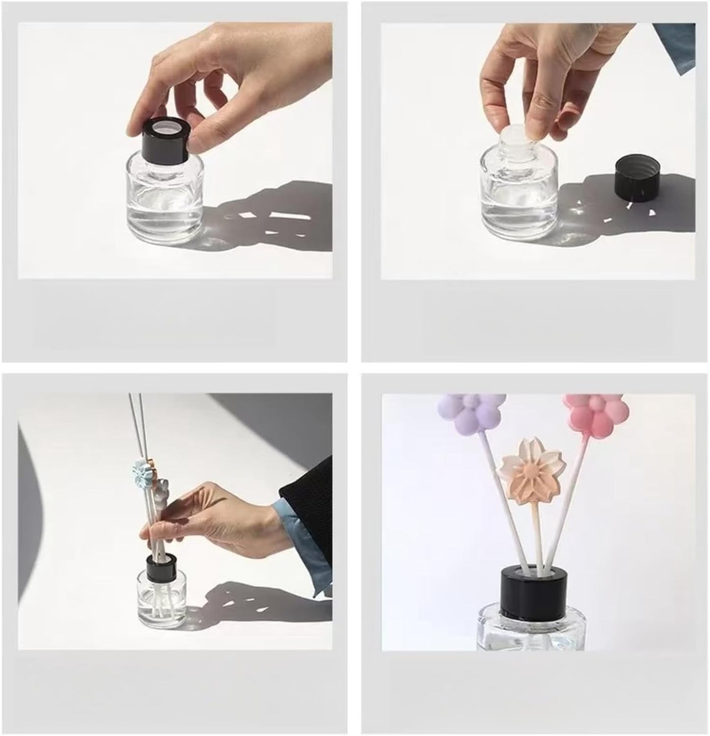 5 Pcs Reed Diffuser Bottle，50ml（1.7oz） Suitable for Household use，Reed Diffuser Base for Permanent Diffusion of Essential Oil or Spray,Cute Small Bottle Suitable for Small Spaces