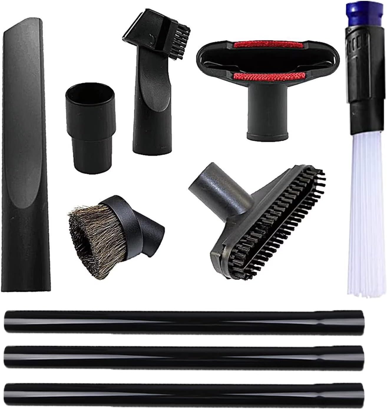 Vacuum Attachments for Shop Vac Accessories 1 1/4 inch & 1 3/8 inch Household Cleaning Kit With Adapter（10 Pcs）