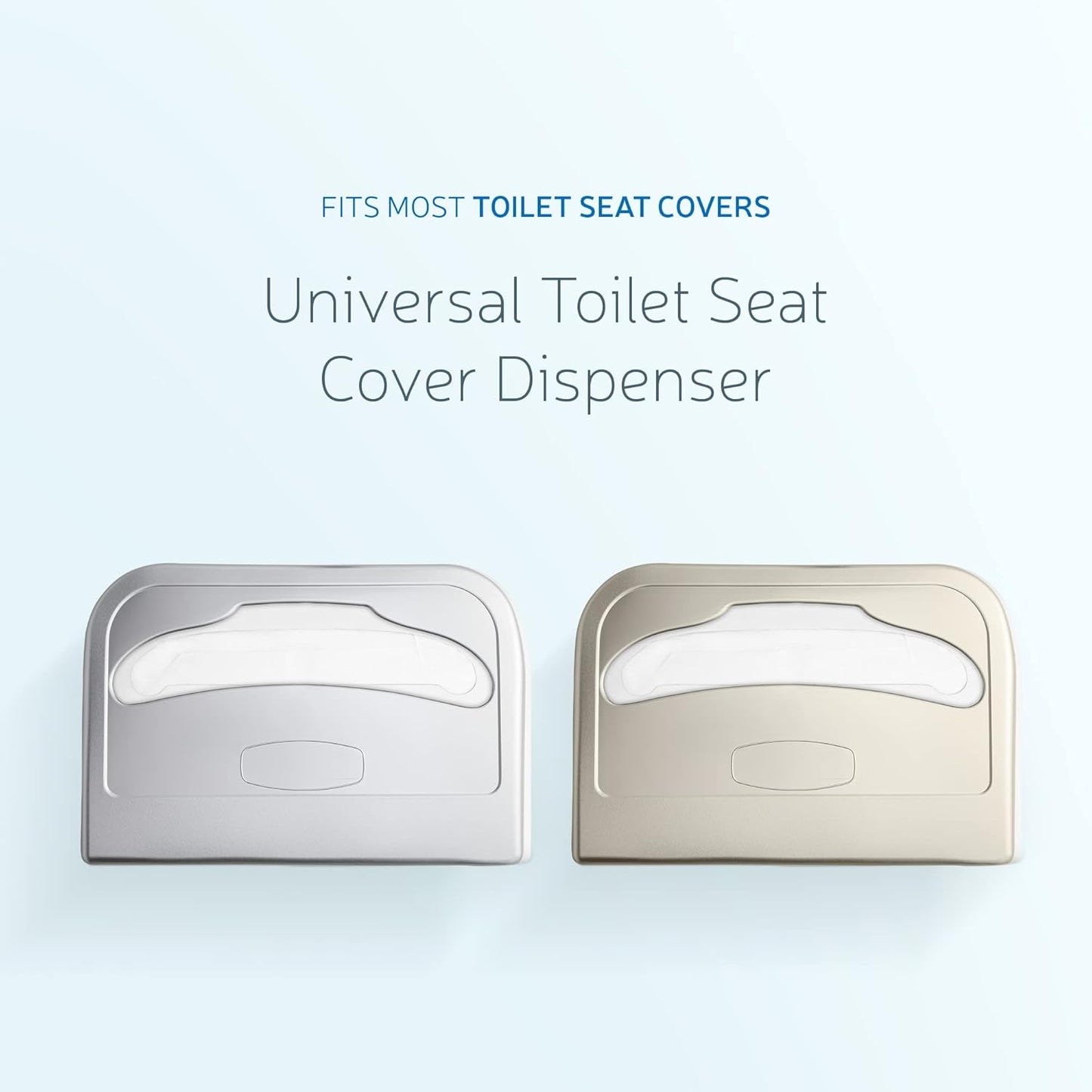 EZbrnd Wall Mount Half-Fold Toilet Seat Cover Dispenser for Commercial/Washroom/Office, Seat Cover Paper Sold Separately, Spray Silver, 3100S-EZ