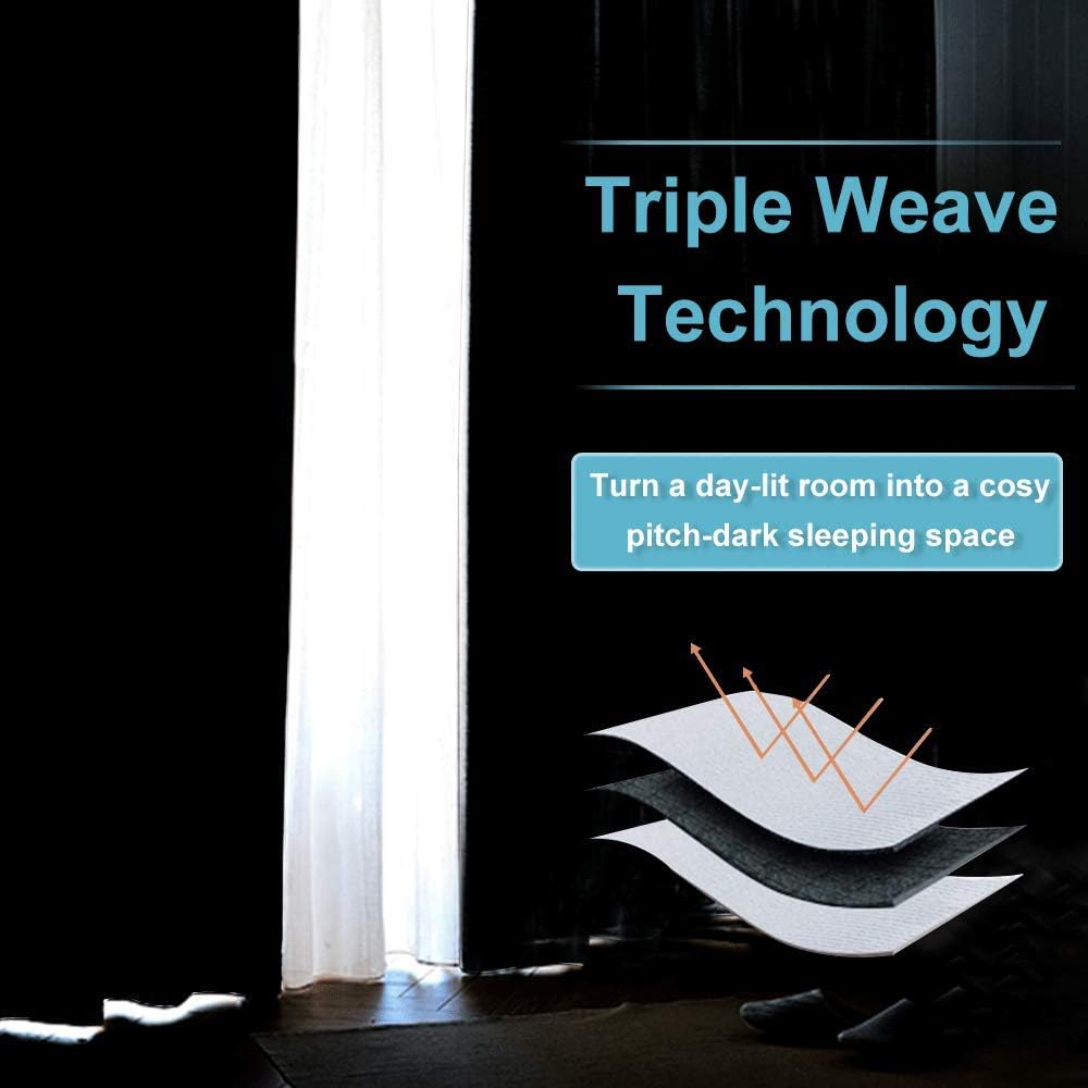 RYB HOME Blackout Curtains for Kitchen, Over Sink Privacy Curtains Window Decor, Thermal Insulating Drapes for Bathroom Cafe Bedroom Small Window, W 42 x L 24 inch, Greyish White, 2 Panels