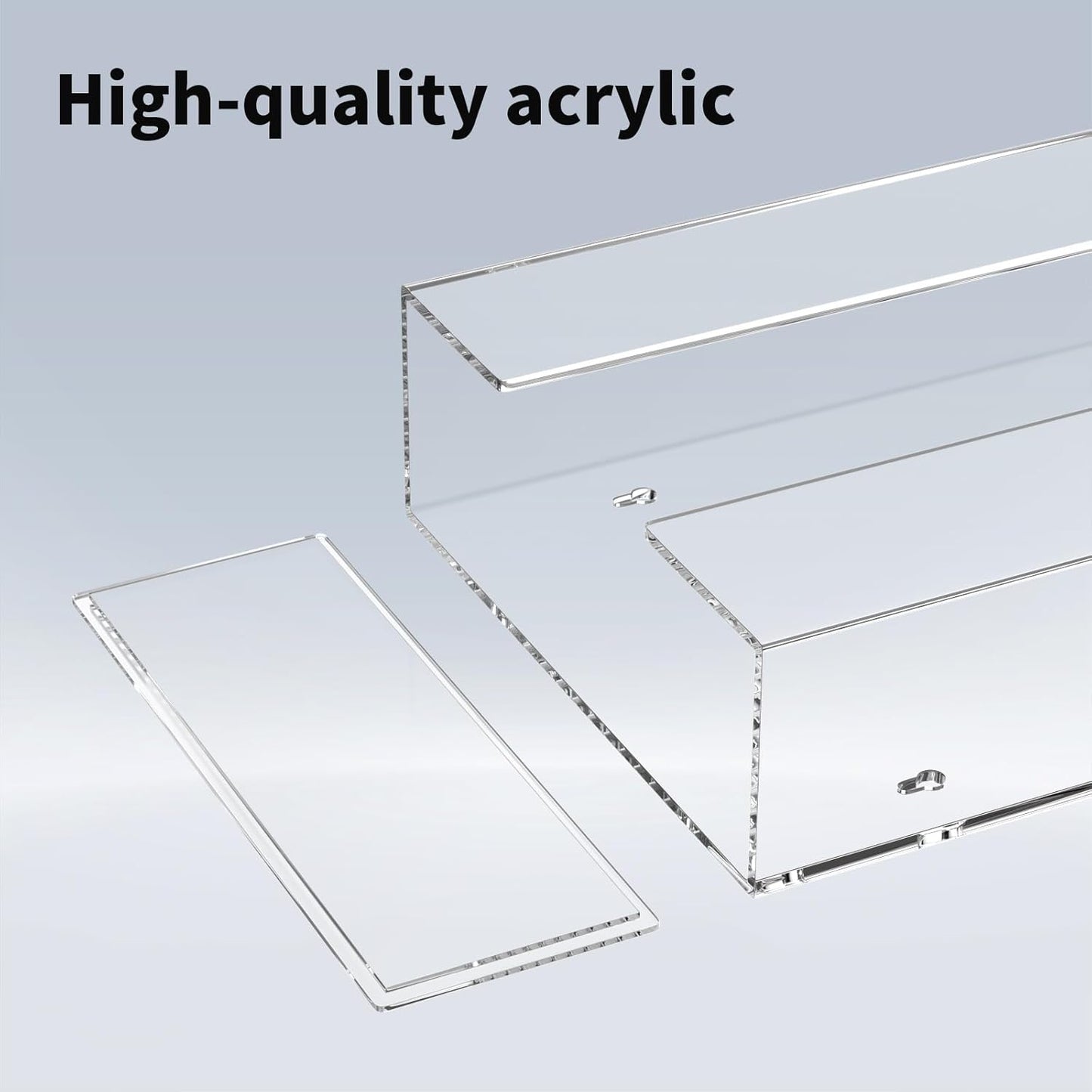 HIIMIEI Acrylic Glove Dispenser Wall Mount, Clear Plastic Glove Rack Floating Triple Gloves Box Holder 16.1'' X 10.2'' X 3.8'', Capacity Of 3 Glove Boxes