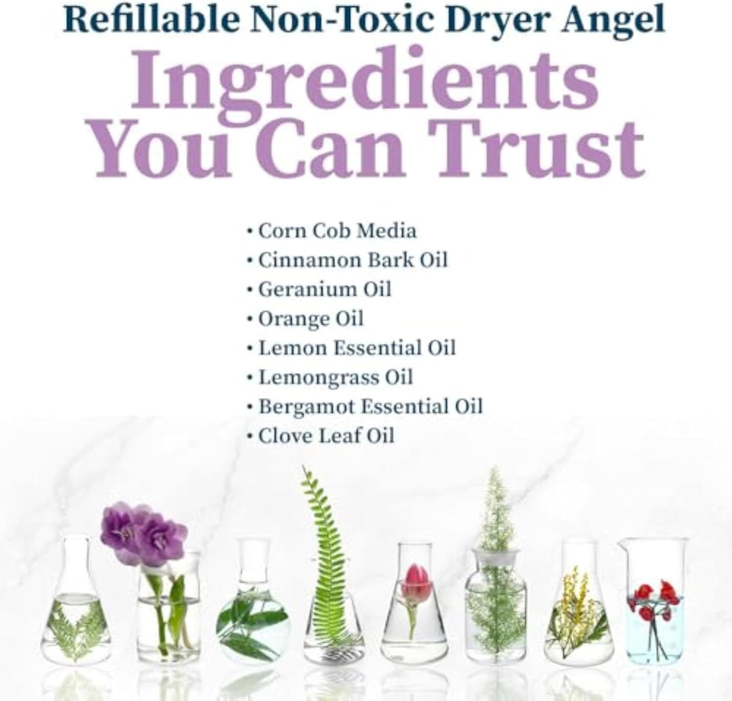 Truly Free Dryer Angel - Natural Dryer Sheet Alternative, Non-Toxic Reusable Fabric Softener Sheets and Scent Booster, Safe for Babies and Sensitive Skin, Laundry Room Essentials - 2 Packs + 2 Refills