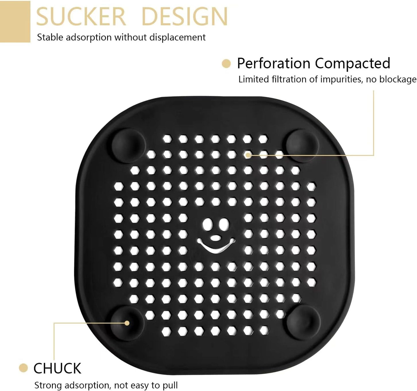 2 Pack Drain Hair Catcher Silicone Bathroom Accessories Shower Drain Protector Sink Drain Strainer Hair Stopper for Shower Kitchen Bathroom Tub Grey