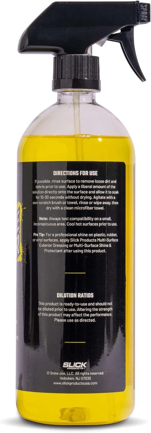 Slick Products All-Purpose Surface Cleaner – Multi-Surface Car Interior & Exterior Cleaner for Vinyl, Plastic, Rubber, Carpet & Upholstery – Fresh Lemon Scent – 32 oz.