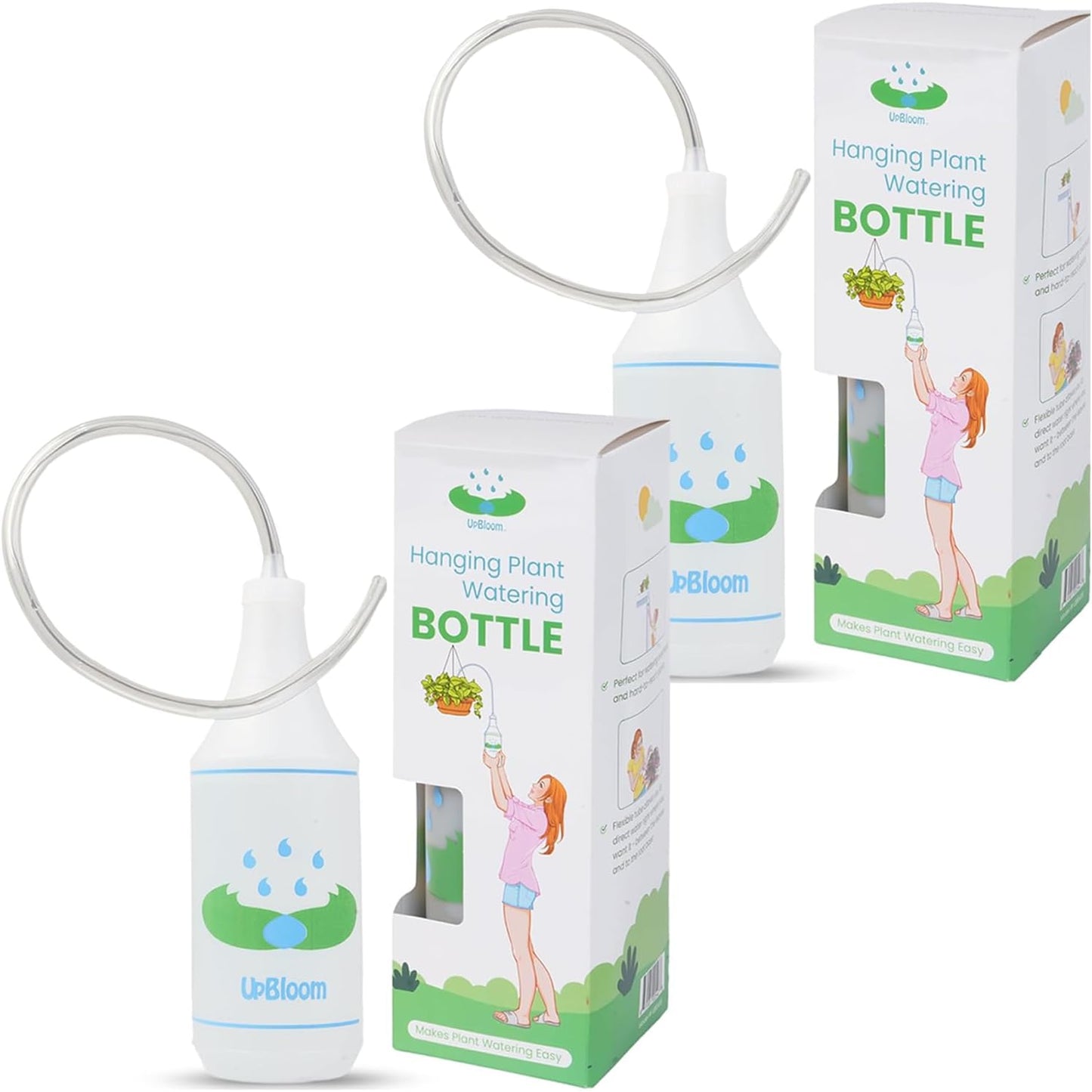 UpBloom - 32 Oz Squeeze Bottle for Hanging Plants, Squirt Bottle/Water Container for Outdoor/Indoor Made in USA - Great Alternative for Can (2-Pack)