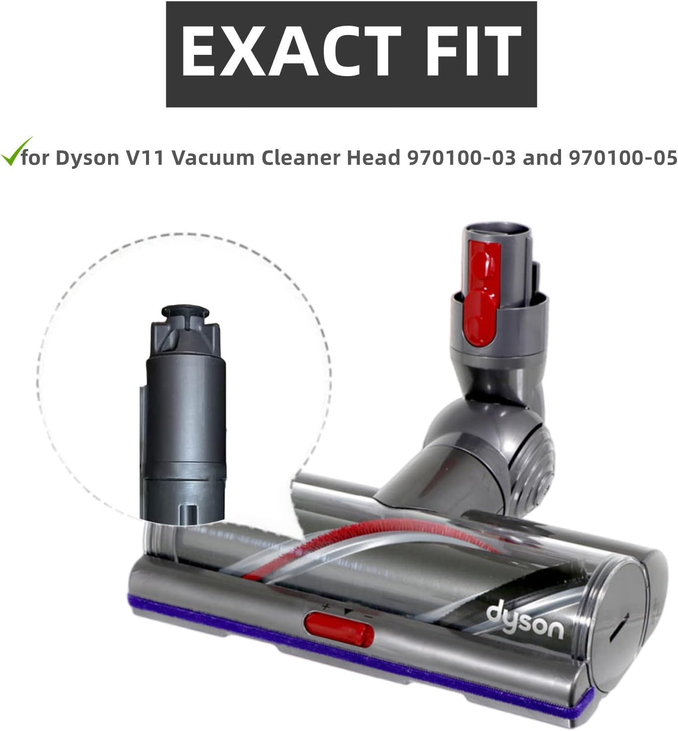 Brush Roller for Dyson V11 Vacuum Cleaner 970100-03 and 970100-05 Replacement Bar Assembly, Replace Part 970135-01, 970135-02 (3 Prong Drive & with Screw)