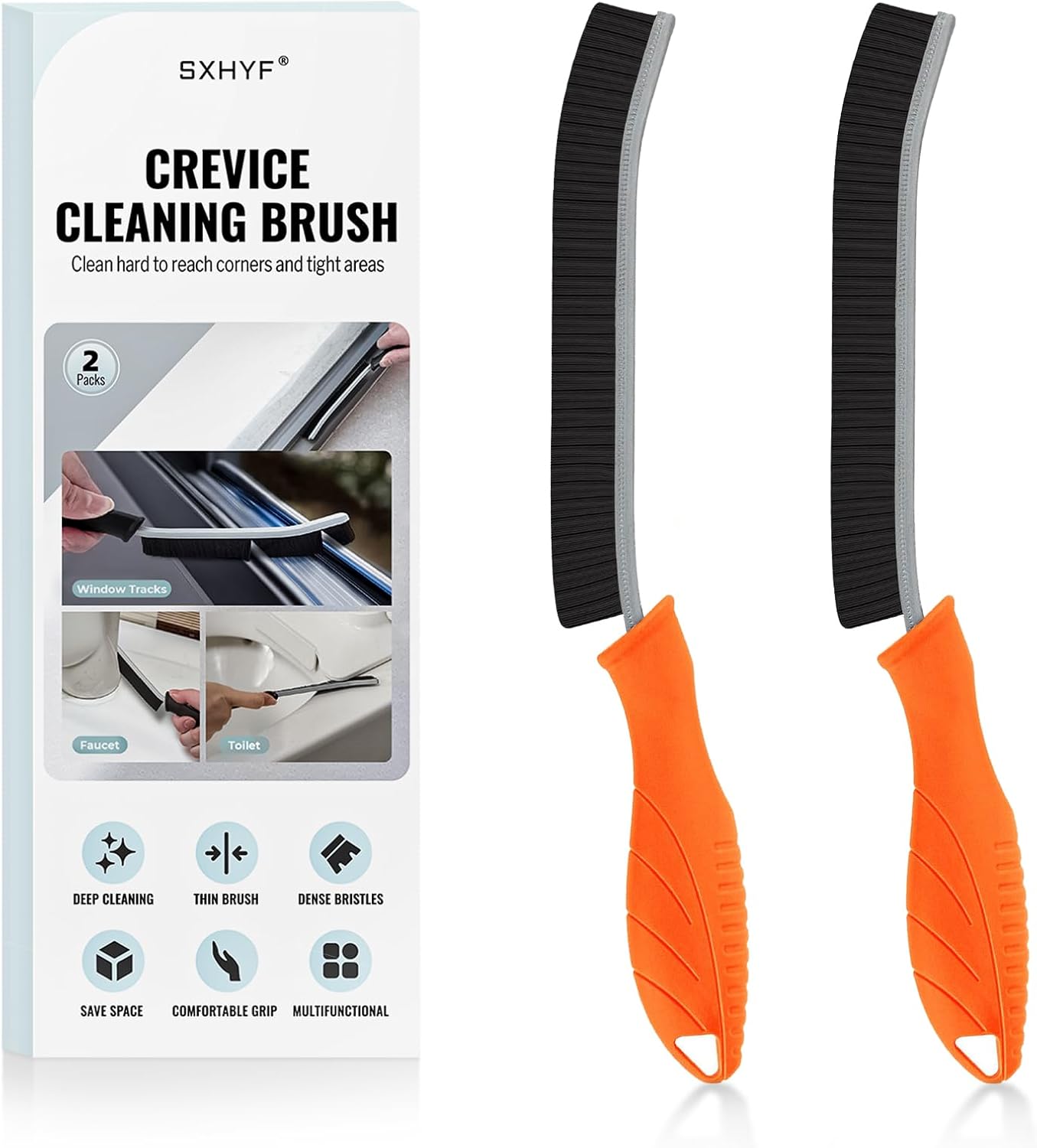 SXhyf Crevice Cleaning Brush - Grout Scrub Brush, House Cleaning Supplies, Gap Cleaning Tools, Home Essentials, Gifts for Women Men, Hard Bristle Crevice Cleaner Brush for Household Use, Bathroom