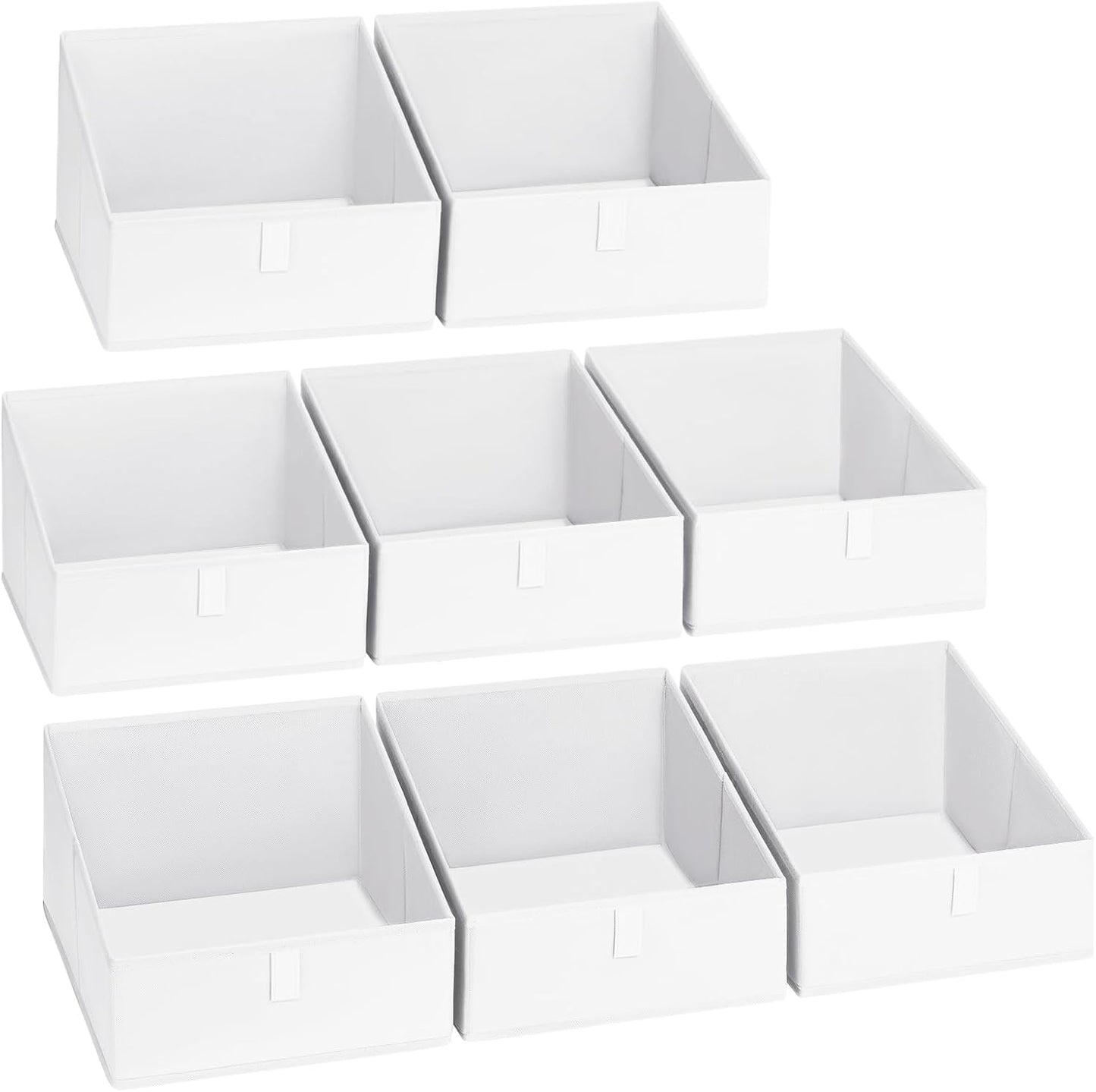 DIMJ Closet Storage Bins 8 Pack - Fabric Trapezoid Closet Organizer Bin, Foldable Storage Baskets for Shelves, Shelf Organizer, Clothing Storage Box for Toys, Books, Towel, Clothes