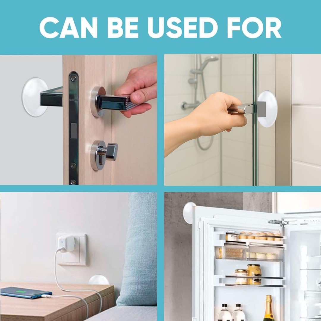 Strongest Home Door Wall Protector Clear Bumpers (Set of 20) – 2 Inch Silicone Adhesive Pads for Wall and Door Handle Protection, Noise Dampening