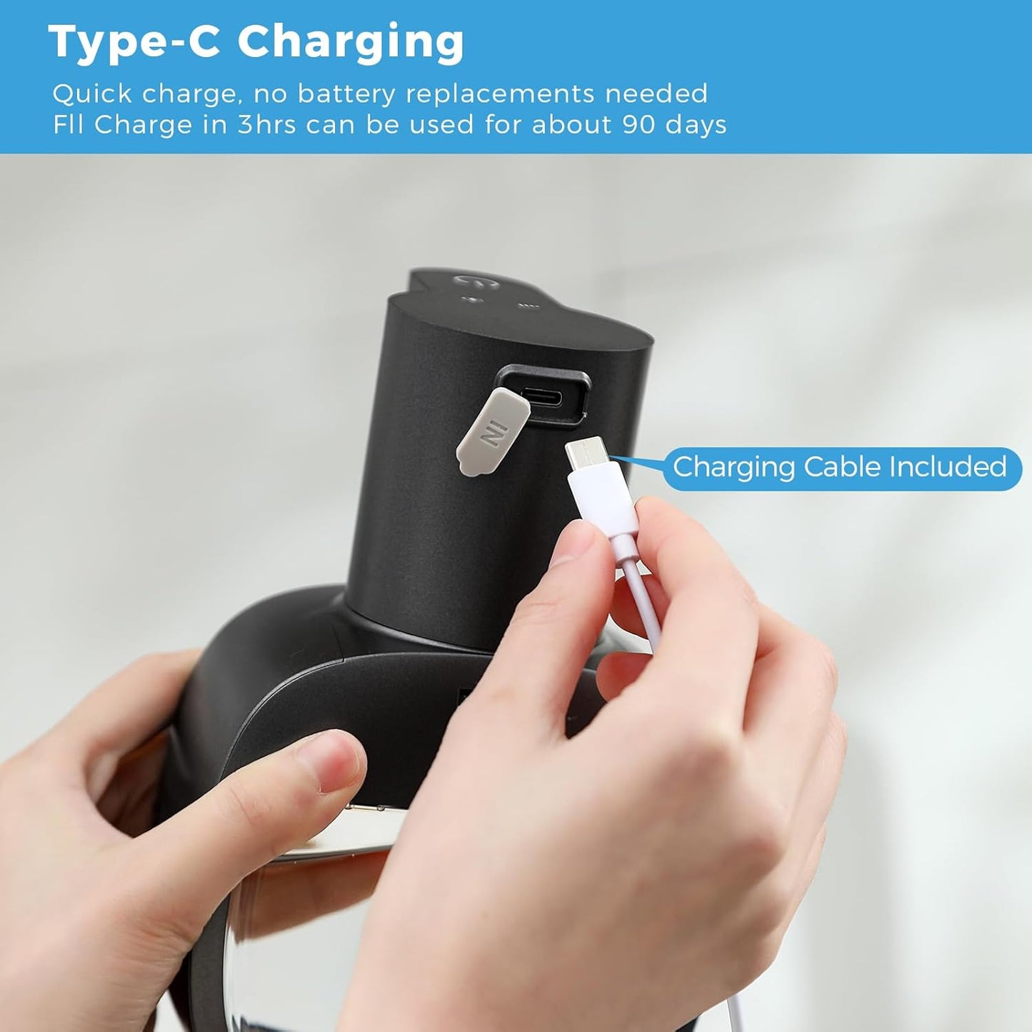 Automatic Foaming Soap Dispenser, 17oz/500ml Touchless Rechargeable with 4-Level Adjustable & IPX5 Waterproof - Level Display for Wall/Tabletop Use in Bathroom, Kitchen, Black