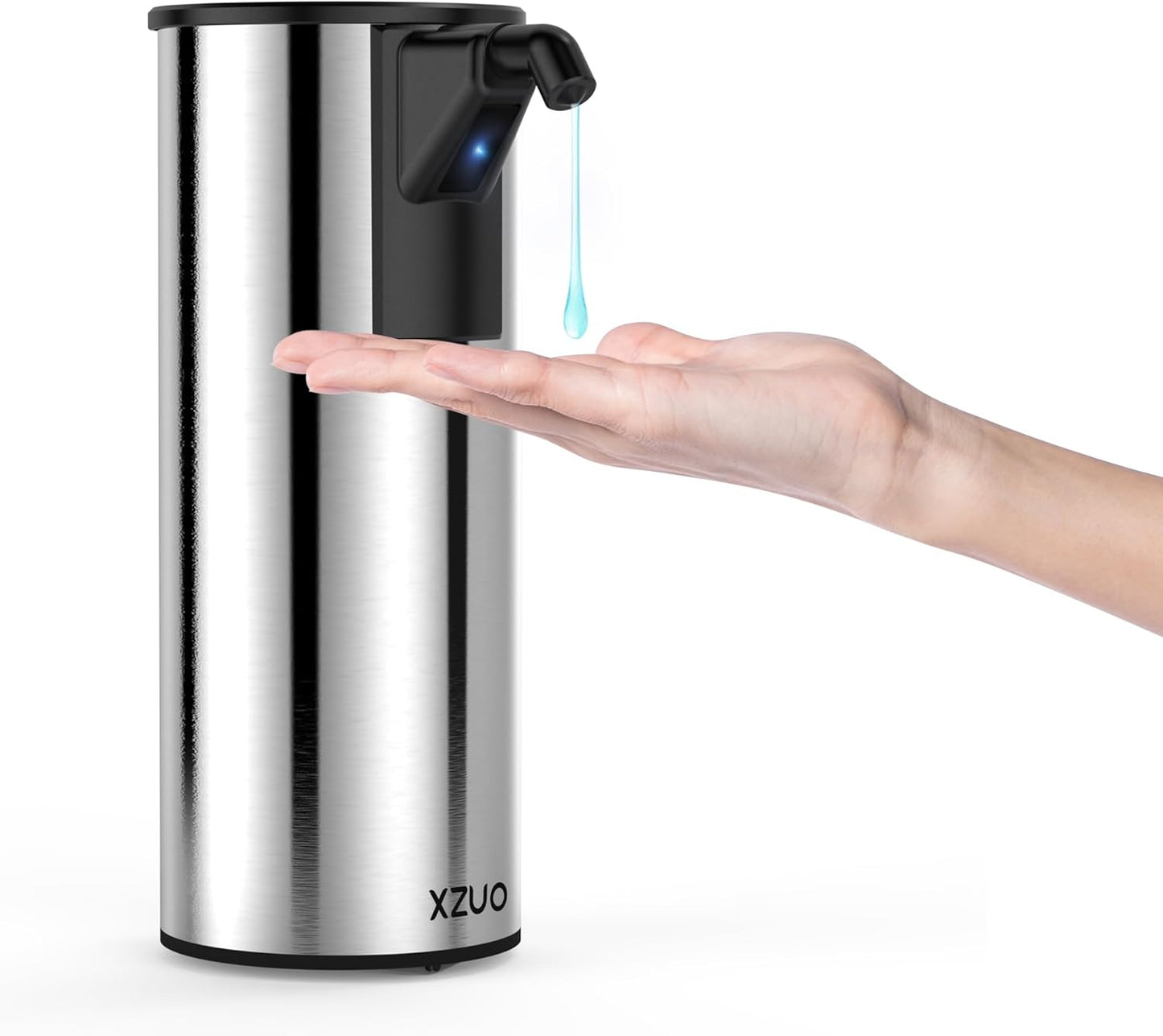 Automatic Soap Dispenser Touchless 11.8oz 4-Level Adjustment Auto Hand Soap Dispenser Stainless Steel Battery Operated for Bathroom Kitchen Hotel