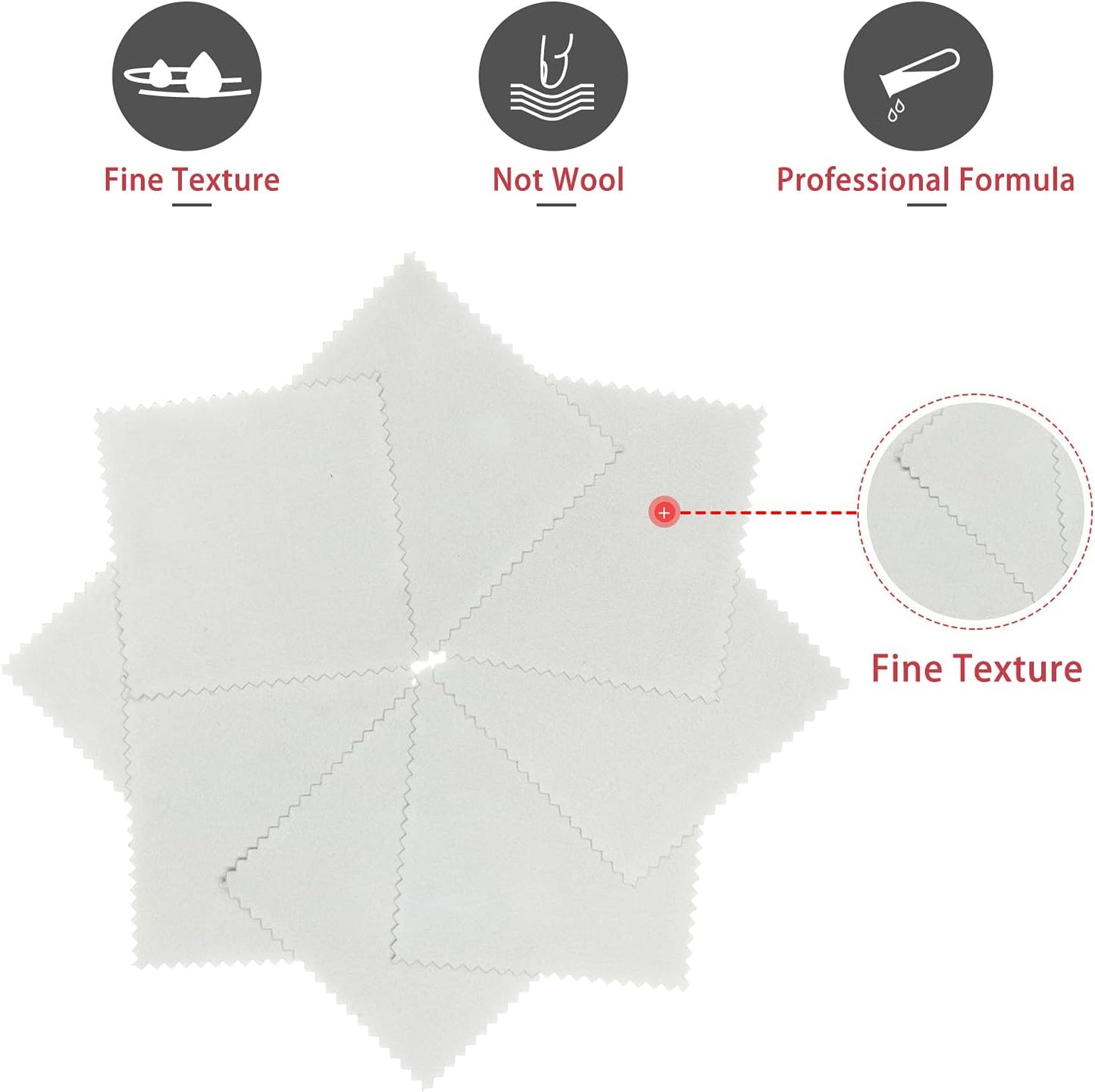 CATIFLIN 100pcs Jewelry Cleaning Cloth, Silver Polishing Cloth Individually Wrapped, Small Jewelry Polishing Cloth for Sterling Silver, Gold, Platinum and More (Light Gray, 3.15" x 3.15")