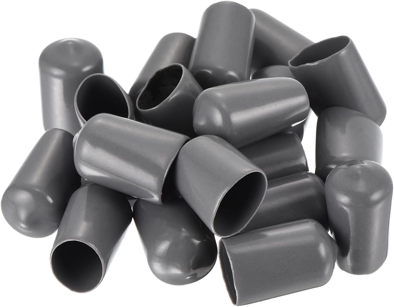 uxcell 20pcs Rubber End Caps 13mm ID Vinyl PVC Round Tube Bolt Cap Cover Screw Thread Protectors Dark Grey