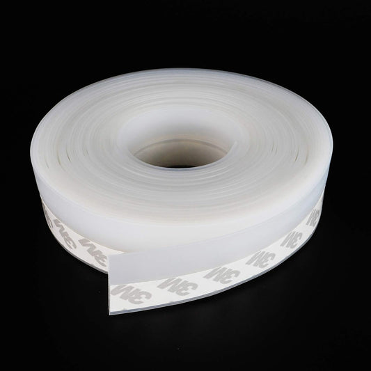 Door Weather Stripping Doors Seal Strip, 26 FT Silicone Sealing Tape for Door Draft Stopper Adhesive for Doors, Windows and Shower Glass Gaps (Transparent, 35mm)