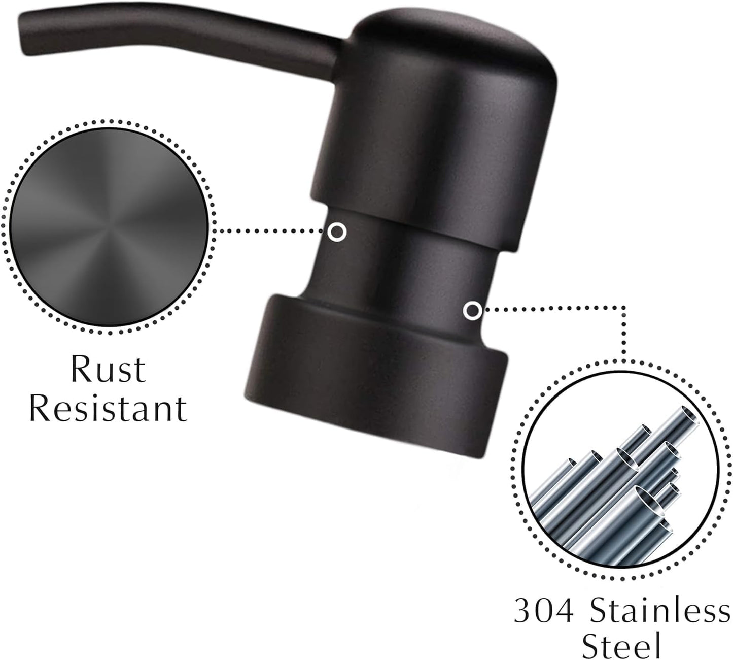 Emerson Essentials Glass Soap Bottle Dispensers, 2 Pack, Stainless-Steel Pumps Rust-Free, Hand Set for Bathroom Kitchen Sink, Liquid Lotion Shampoo Jars with 4 Waterproof Labels, 16 Oz Frost/Black