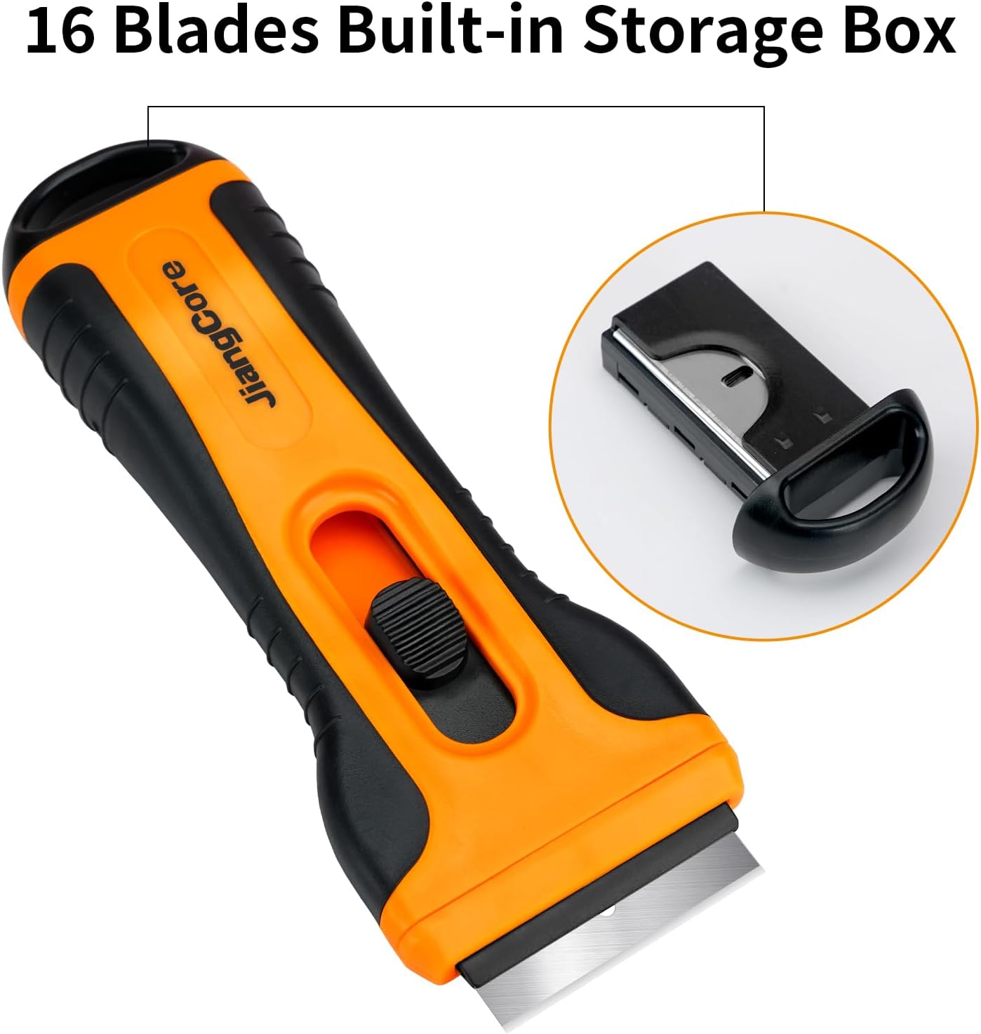 Razor Blade Scraper Tool with 15 Extra SK5 Blades - Multi-Surface for Glass Tile Window Car Cooktops - Stainless Steel, Cleaning & Paint Removal Tool