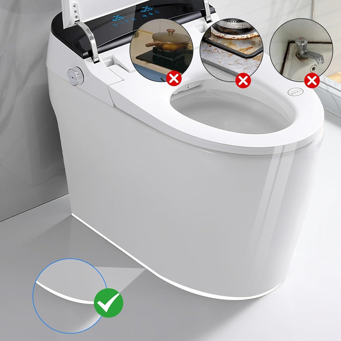 Caulk Sealing Strip for Tiles Bathtub Bathroom Toilet Kitchen,Wall,Corner, Gap Filling Self Adhesive Tape, 0.2in x 6.56FT x 19Strips(125FT Total) Seal Strips for Small Gaps (White)