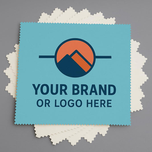 Ships Next Day, Made in USA - Customizable Microfiber Cleaning Cloth - Perfect Eyeglass Cleaner Promotional Gift - Premium Microfiber Lens Wipes - Logo or Image Printed (50 Pack) Double Sided