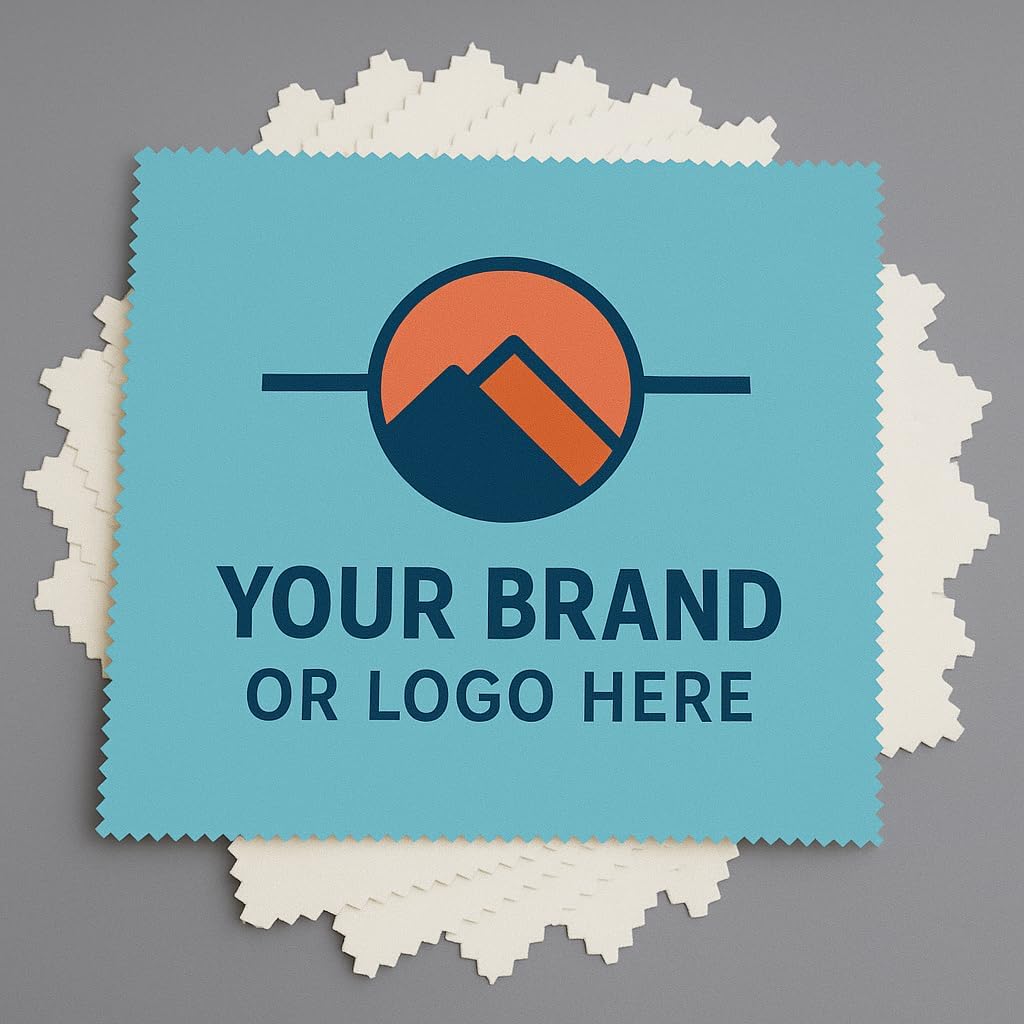 Ships Next Day, Made in USA - Customizable Microfiber Cleaning Cloth - Perfect Eyeglass Cleaner Promotional Gift - Premium Microfiber Lens Wipes - Logo or Image Printed (25 Pack) Single Sided