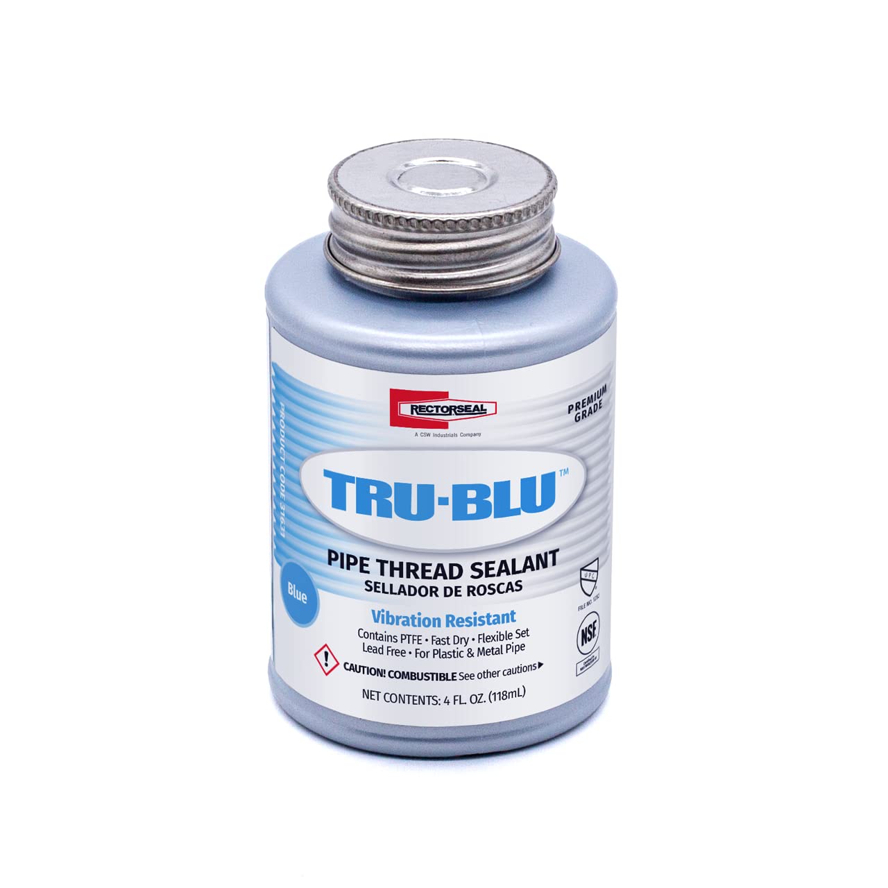Rectorseal 31631 1/4 Pint Brush Top Tru-Blu Pipe Thread Sealant , Blue