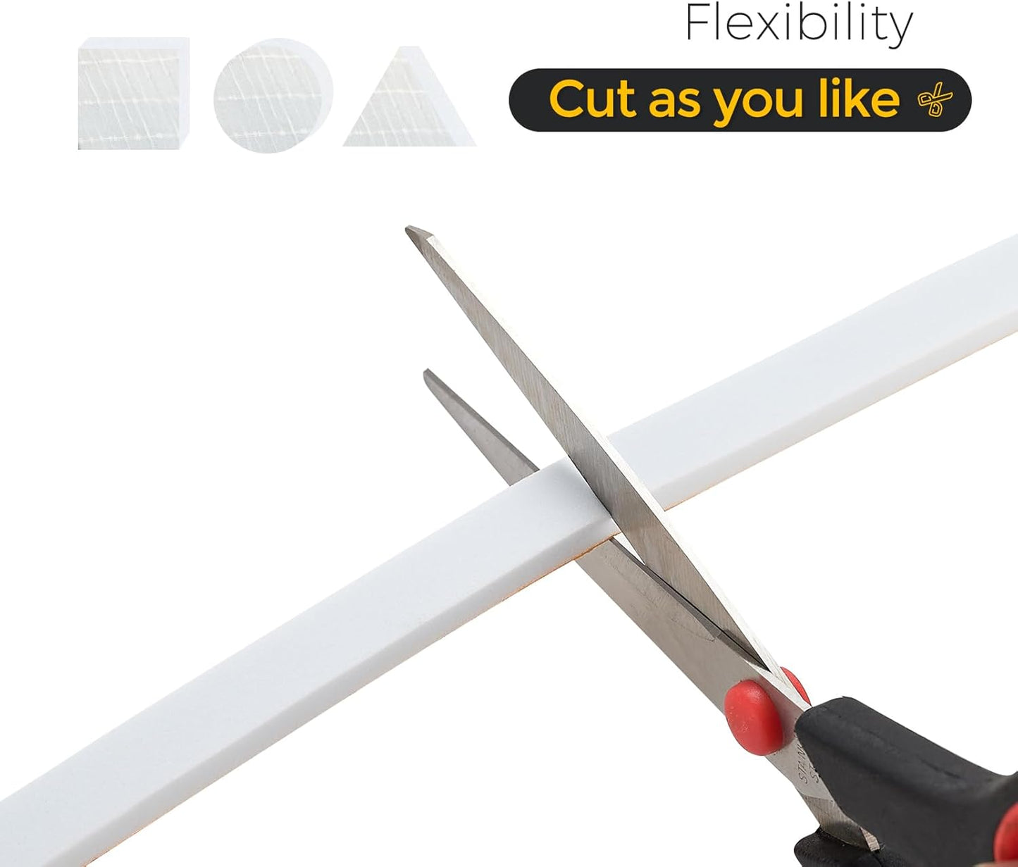 50 Feet Weather Stripping Door Seal, 3/8" Wide X 1/8" Thick Door Seal Strip High Density Foam Tape Adhesive Strip for Door Soundproofing,Window Insulation (3/8" x 1/8" x 50FT, White)