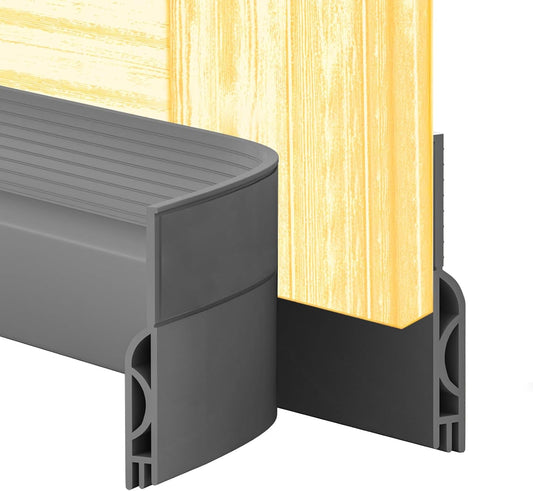 Door Draft Stopper,Door Sweep for Bottom,Weather Stripping Doors Seal Draft Guard Blocker Noise Cold Air Insulation Soundproofing for Exterior Interior Home Improvement(Grey, 39")