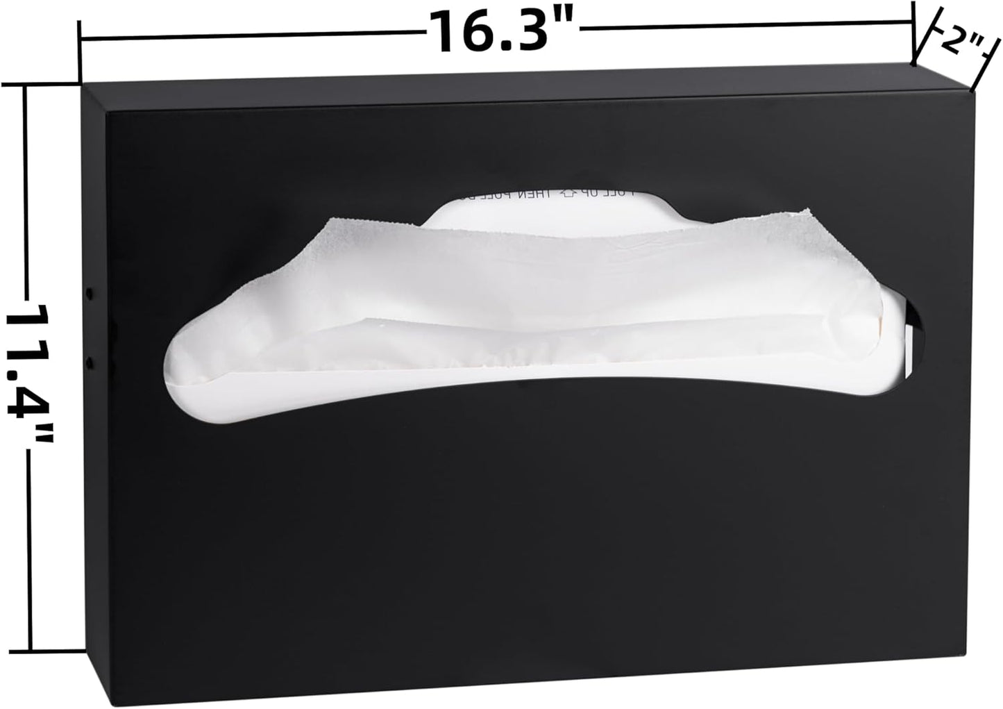 Toilet Seat Cover Dispenser,Commercial Stainless Steel Brushed Toilet Seat Cover Holder for Disposable Toilet Seat Covers Wall Mount for Bathroom Restroom（Black）