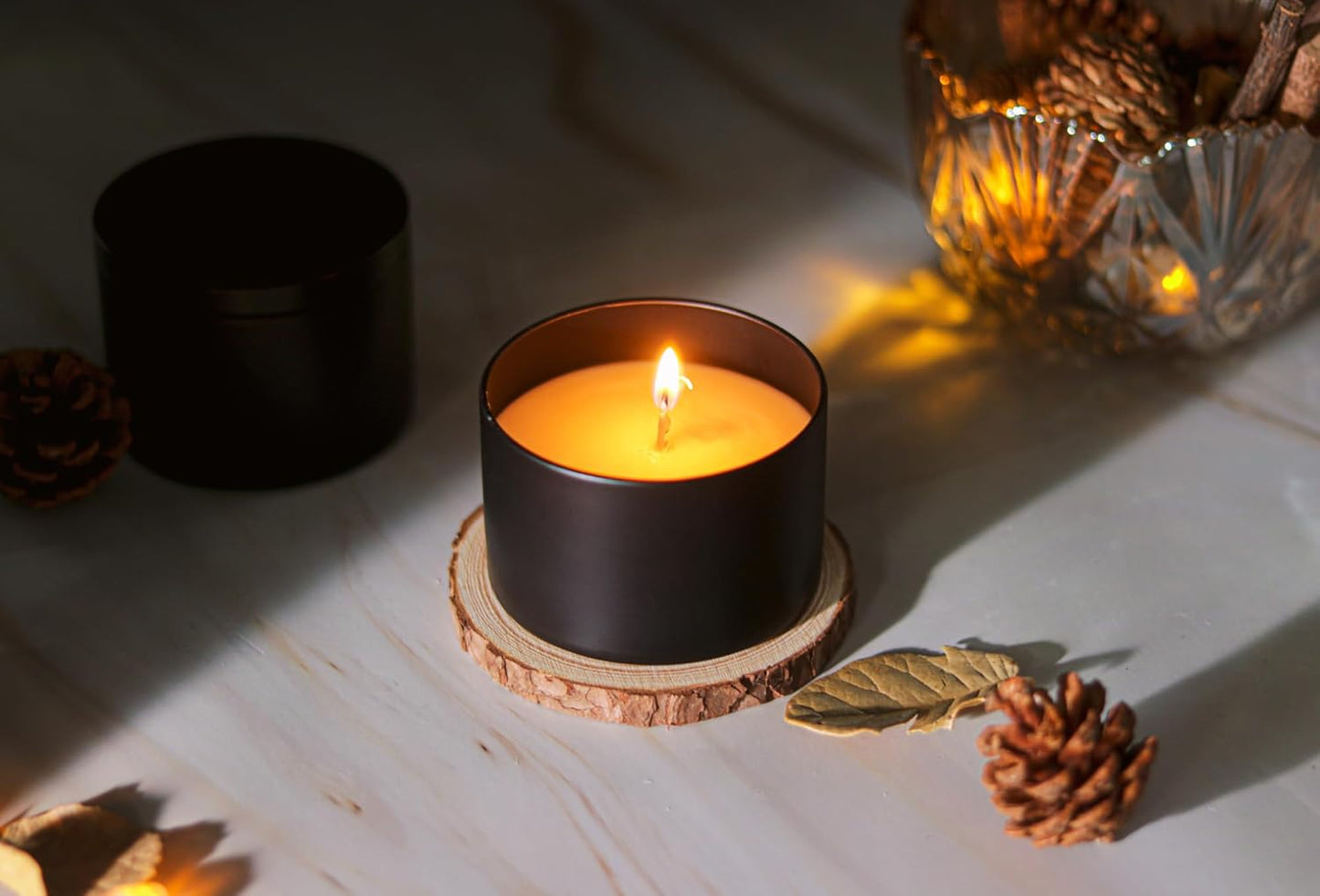 Candle Tins with Lids, 3 Wicks Candle Jars 14oz/420ml Candle Containers 12 Pack Seamless Bulk Candle Containers for Candle Making Supplies Wholesale Empty Candle Jars - Black