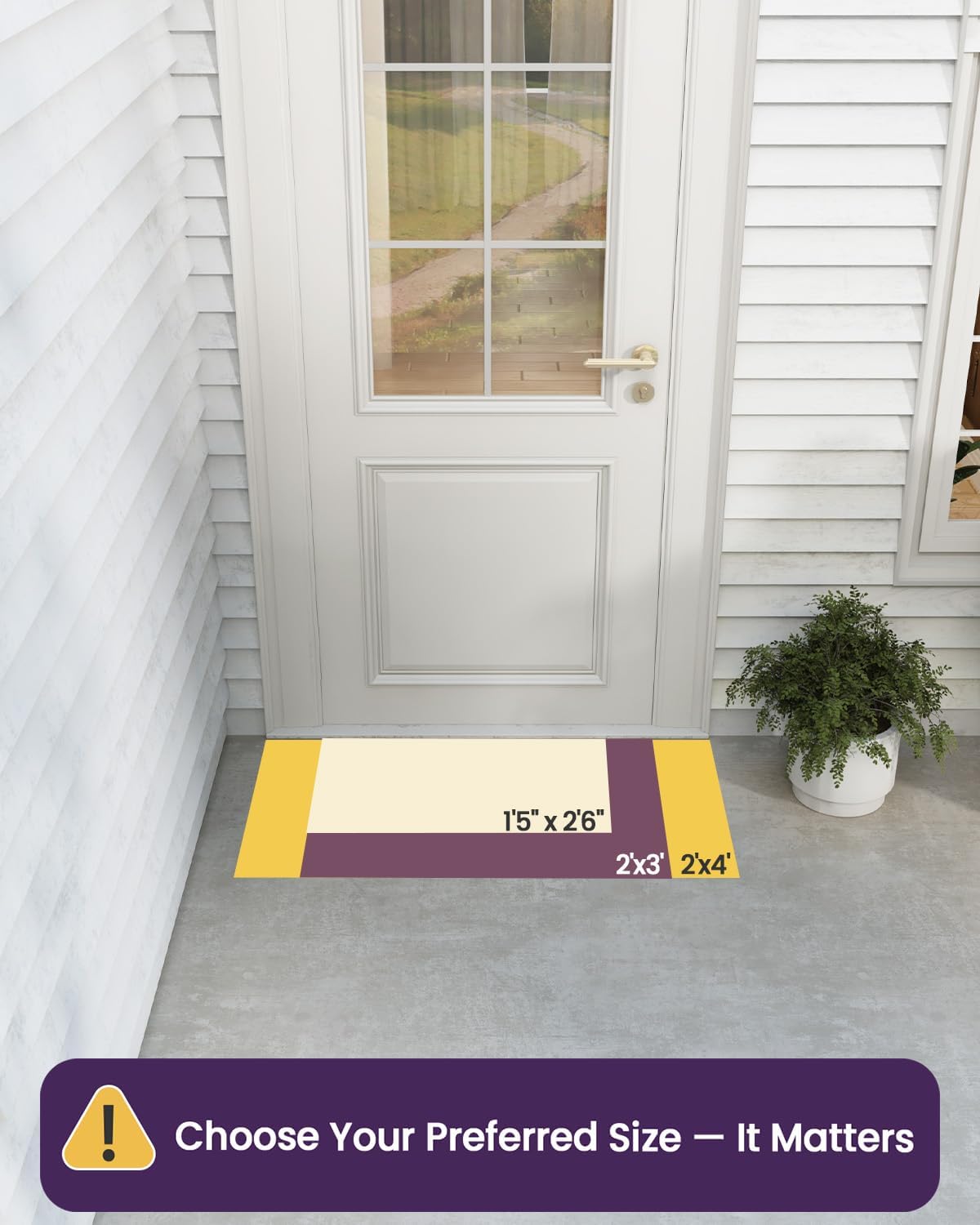 DEXI Front Door Mat Outside Entrance, Heavy Duty Non Slip Low Profile Doormat for Entryway, Trap Dirt and Moisture Welcome Mats, Easy Clean, Patio, Garage, 17x29, Blue