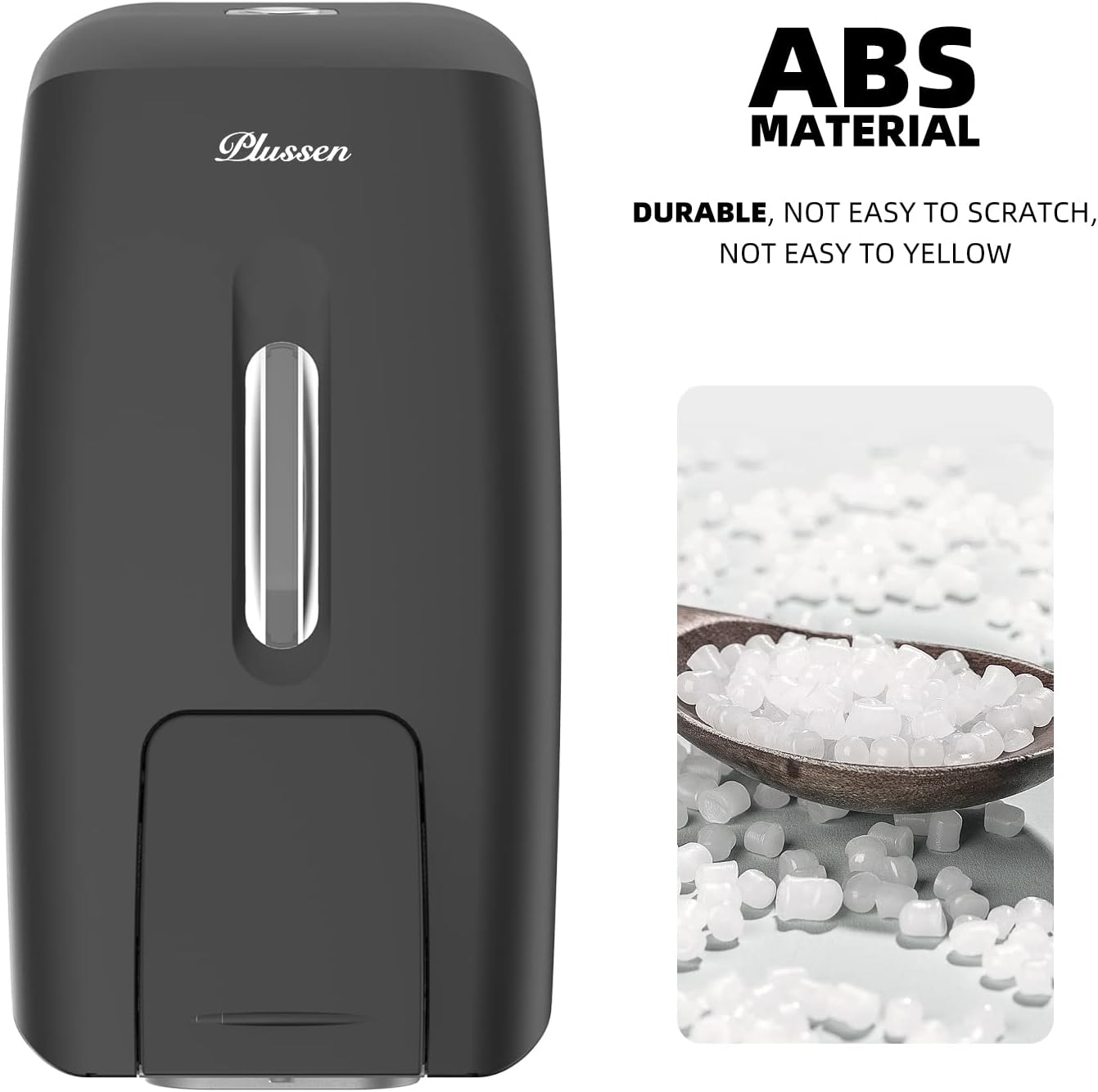 Soap Dispenser Wall Mount Adhesive Commercial Soap Dispenser 800ml No Drill Hand Sanitizer Dispenser for Bathroom Support Liquid and Gel,Black-PN9088