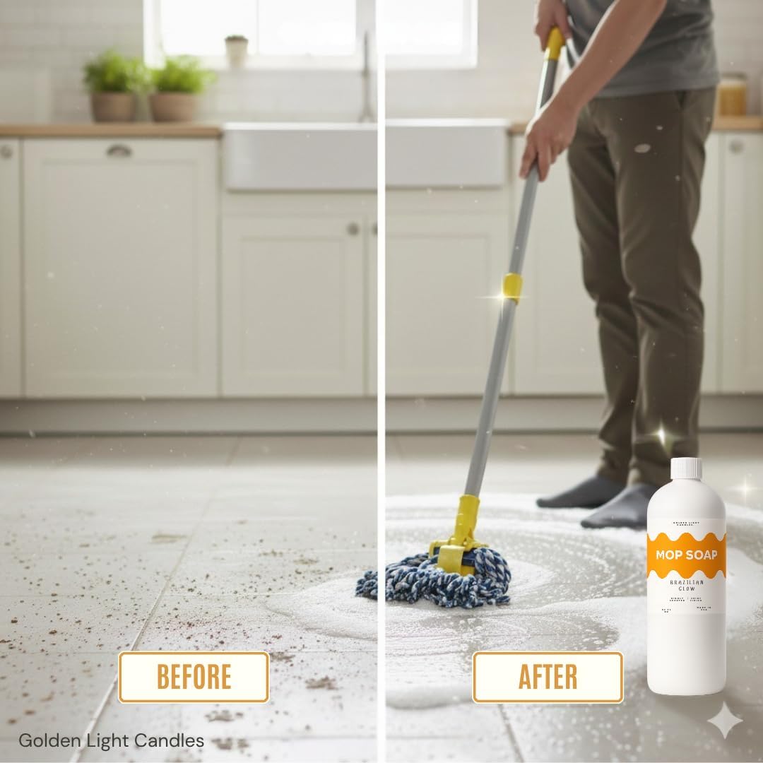 Mop Soap – Highly Scented Luxury Floor Cleaner Concentrate – Brazilian Glow Scent, Leaves Floors Shiny Without Any Residue – Multi-Surface Floor Mopping Solution, Made in USA, 32 oz