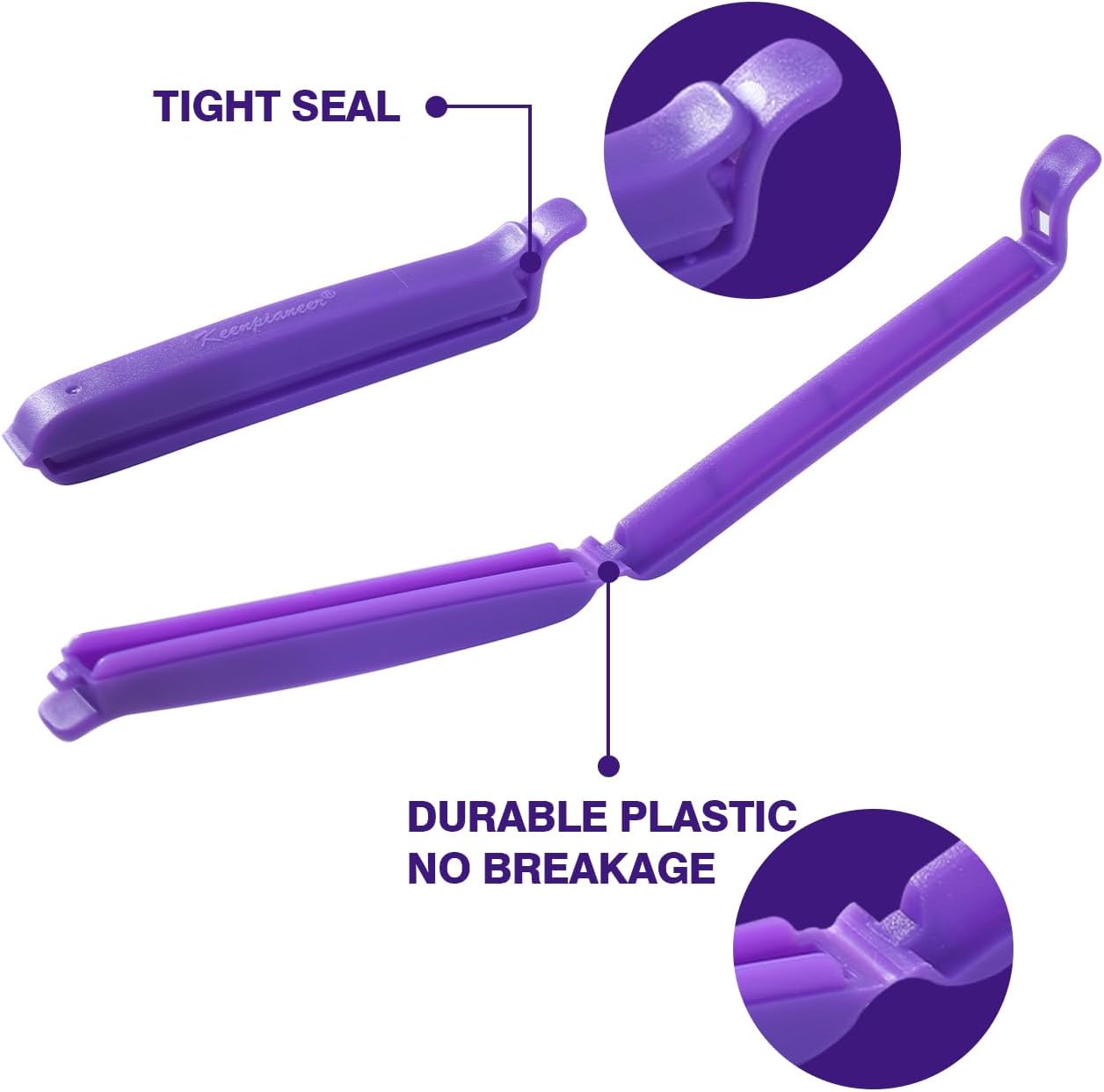 Keenpioneer Decorating/Icing Bag Sealing Clips, 78 Pack, Multipurpose for Food and Snack Storage, 4inch and 6inch Long