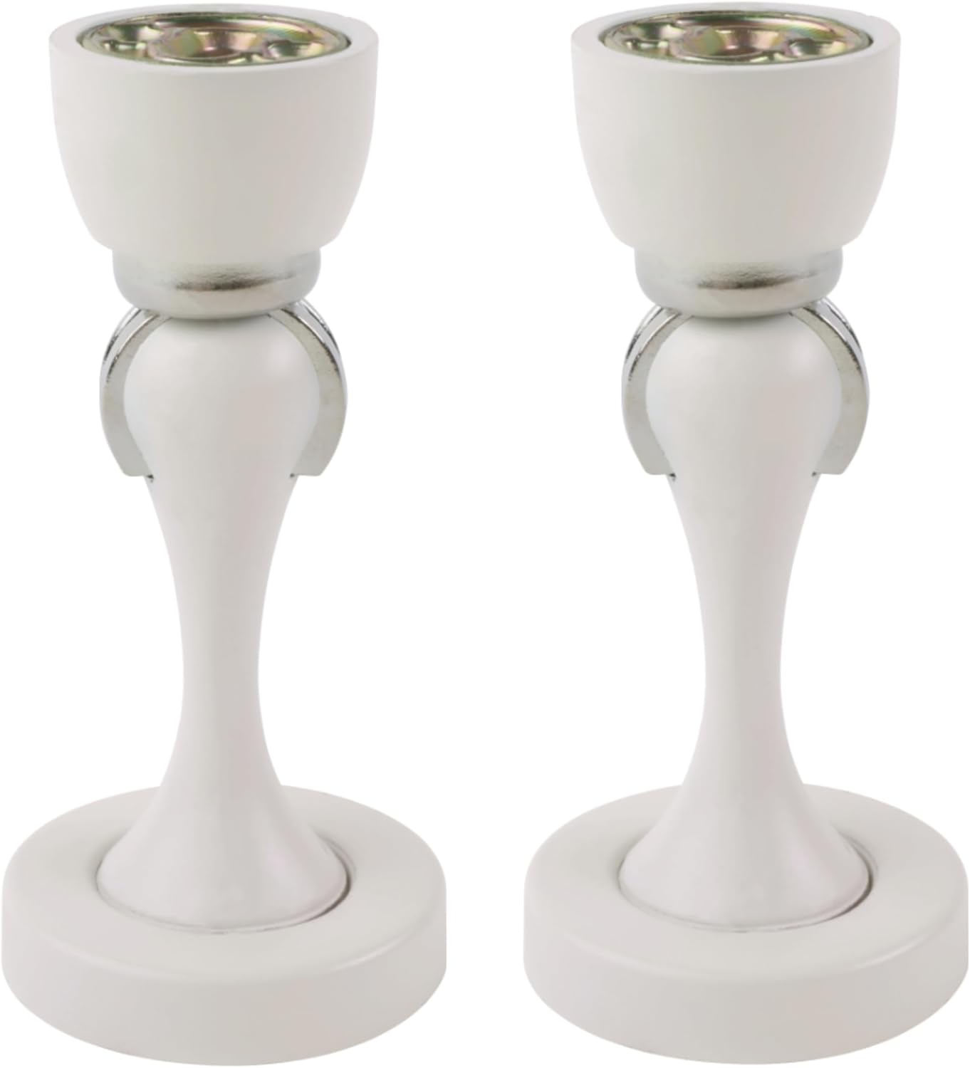 Magnetic Door Stop, Magnetic Door Catch, Door Holder, Door Stops, Wall Mounted, Floor Mounted, Door Banging Prevention (White, Large x 2pack)