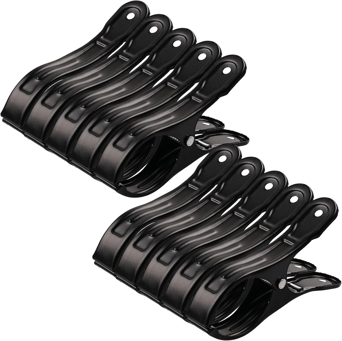 10 Pack Metal Beach Towel Clips, Large Beach Chair Clips for Pool Cover, Heavy Duty Towel Holders on Cruise, Clothespins for Lounge Chairs Pool Covers Clips (Black)