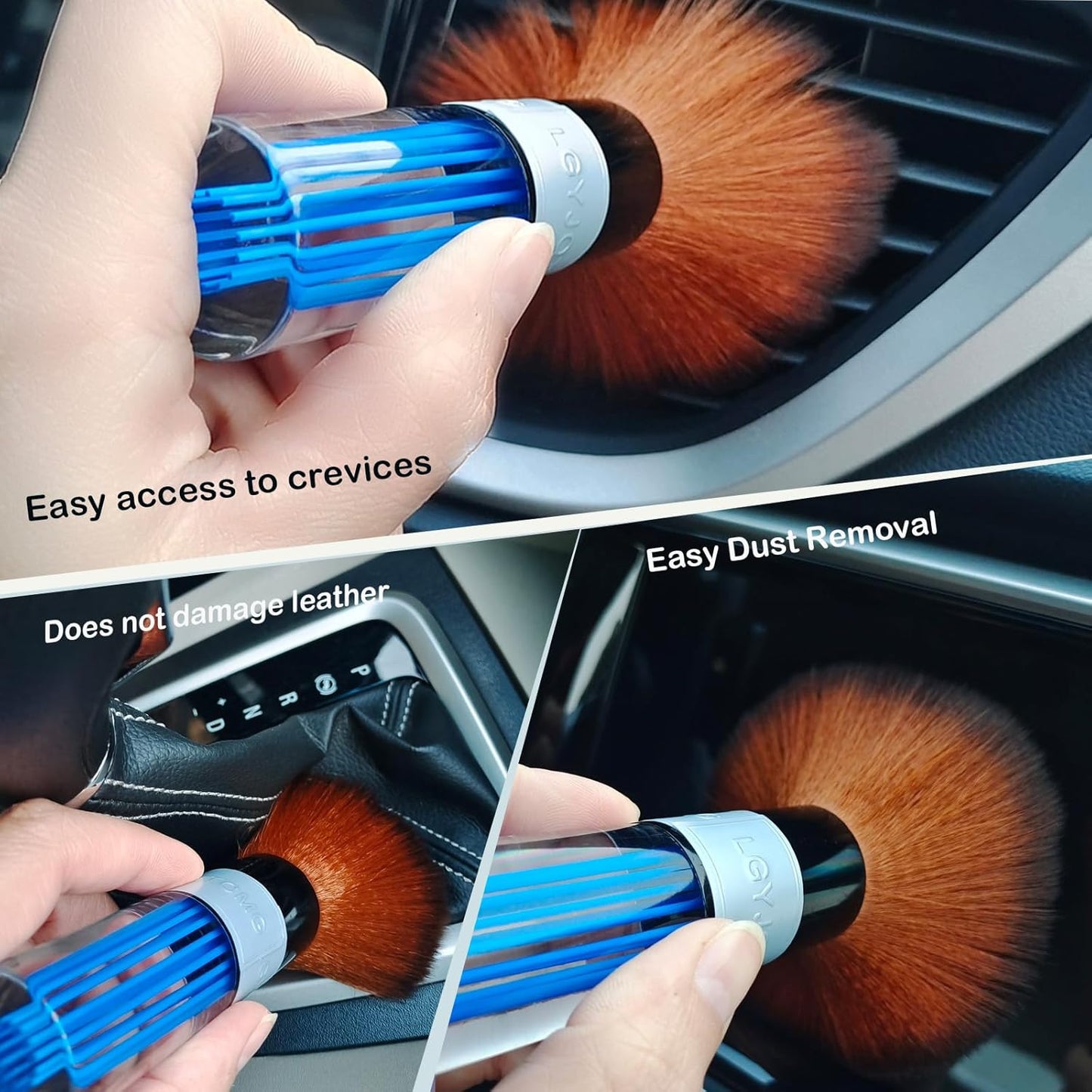 Car Interior Dusting Brush Auto Dust Sweeping Soft Bristles Detail Brush Dashboard Mini Duster Interior Cleaning Brush Tool for Car Seat,Vent,Dash Microfiber Detailing Brushes Supplies 2PCS