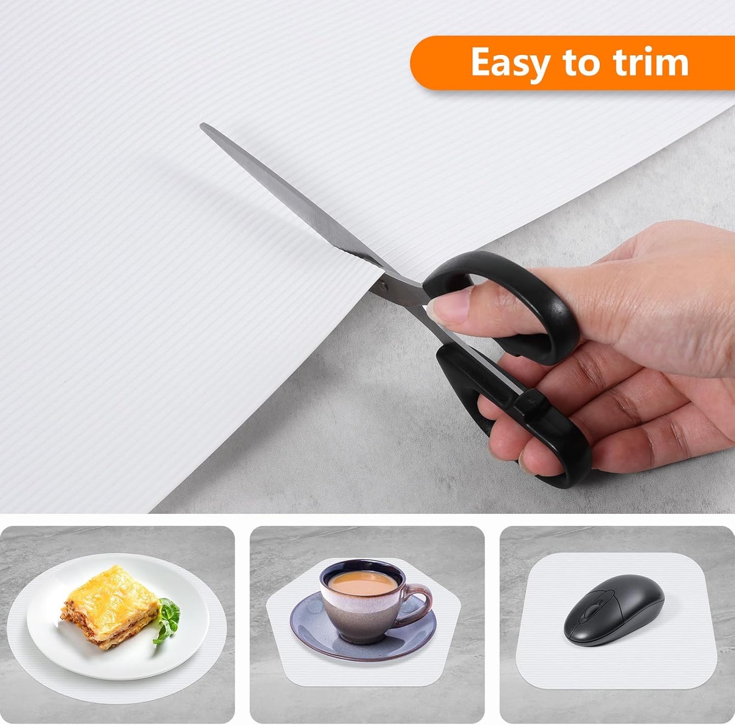 Shelf Liners for Kitchen Cabinets Drawer Liner Non Adhesive Cupboard Mat EVA Material Waterproof Refrigerator Mats Washable Fridge Liner for Cupboard and Desks Liner White 11.8 x 118 Inches