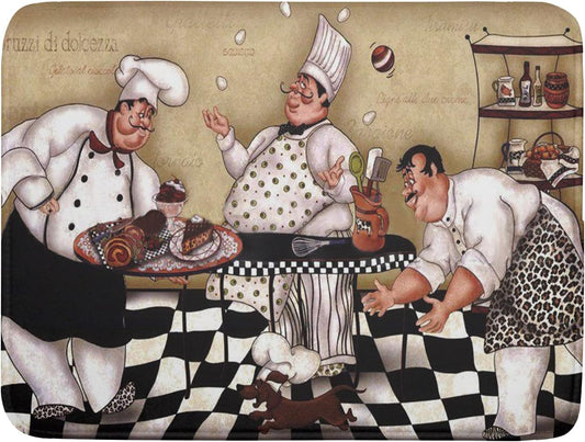 Fat Chef Dish Drying Mat For Kitchen Counter 18x24 Inch Microfiber Absorbent Drying Pad Chef Kitchen Drying Mat Dishes Pad Dish Drainer Rack Mats For Coffee Bar Decor Mats