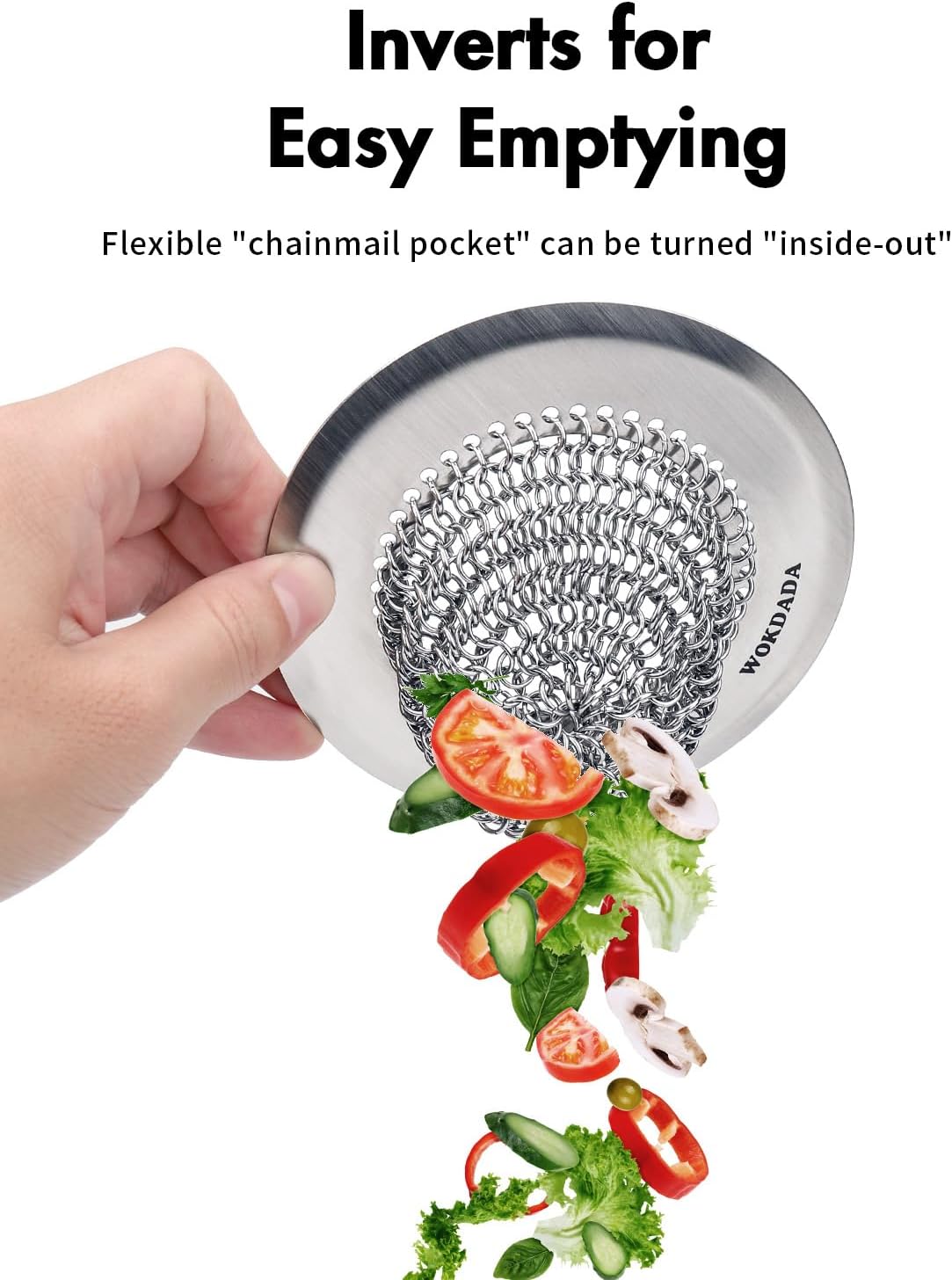 Sink Drain Strainer&Stopper, Anti-Slip Flexible Mesh Sink Strainer with 304 Stainless Steel, Clog-Free Kitchen Sink Strainer, Easy-Clean Sink Catcher Strainer& Silicone Stopper