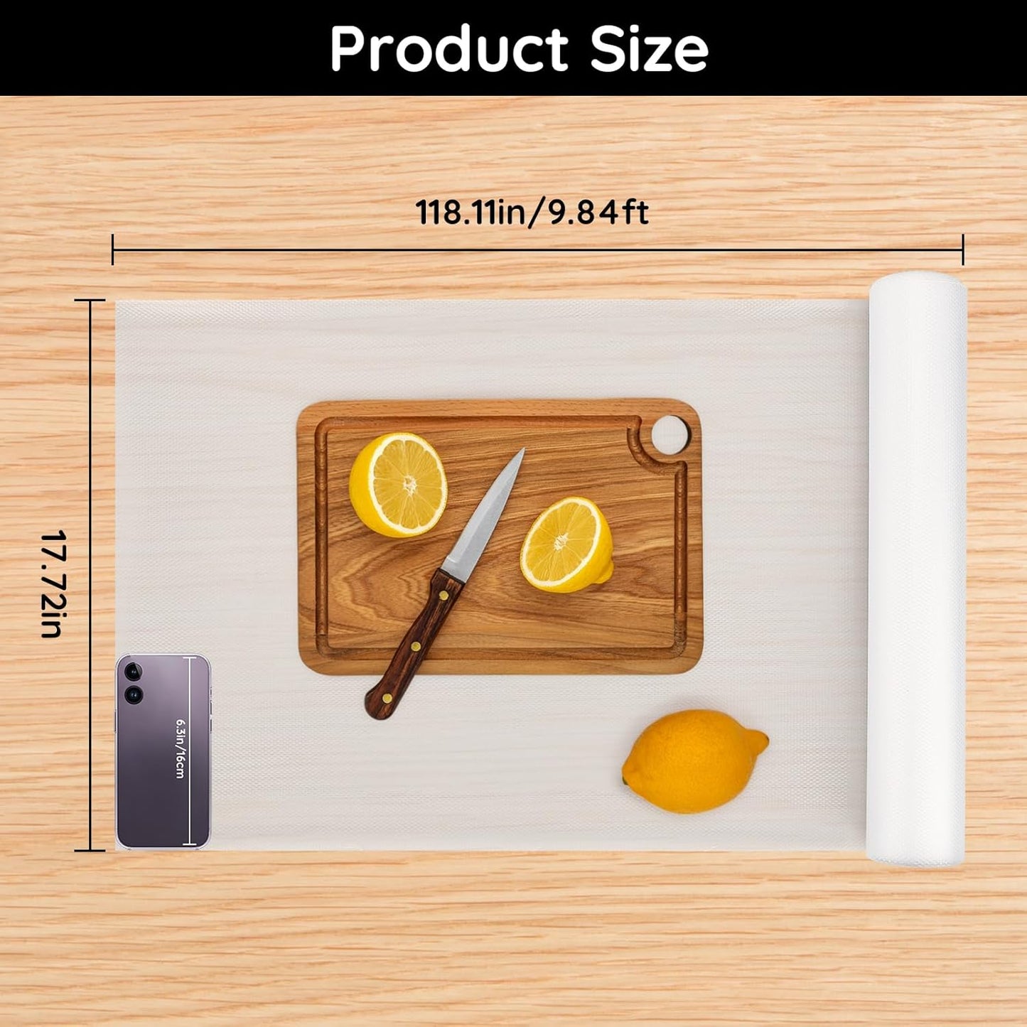 Shelf Liners for Kitchen Cabinets Non-Adhesive, 17.7" W x 118" L x 0.02" T, Fridge Liners, Non Slip for Home and Kitchen Shelf, Drawer, Cabinet, Refrigerator, Dresser, Cupboard, RV (Argyle)