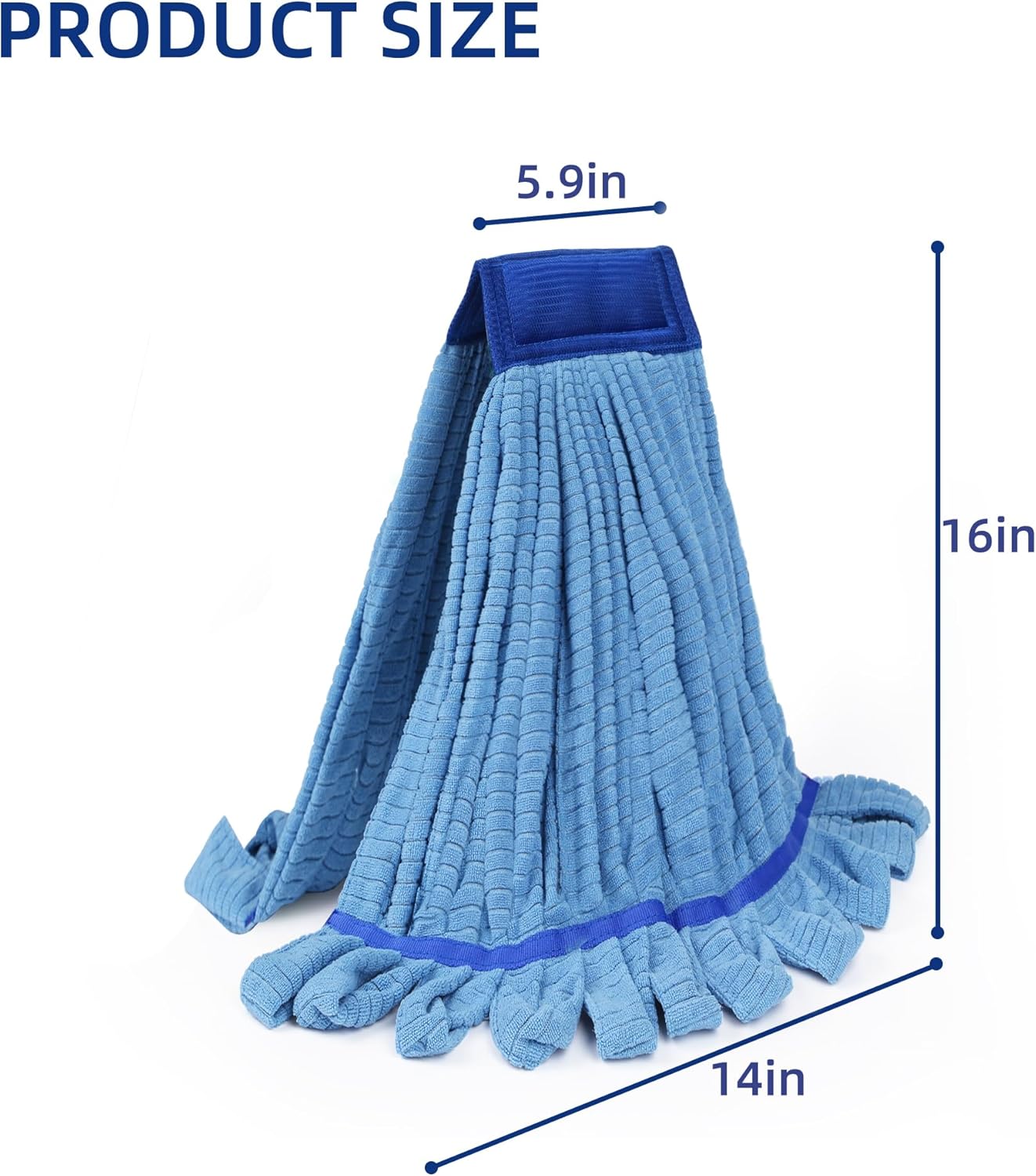 Large Microfiber Tube Mop Heads,Heavy Duty Mop Head,Highly Absorbent,Commercial Mop Head Replacement,Wet Mop Heads Replacement,for Hardwood, Tile, Laminate Floors (Blue)