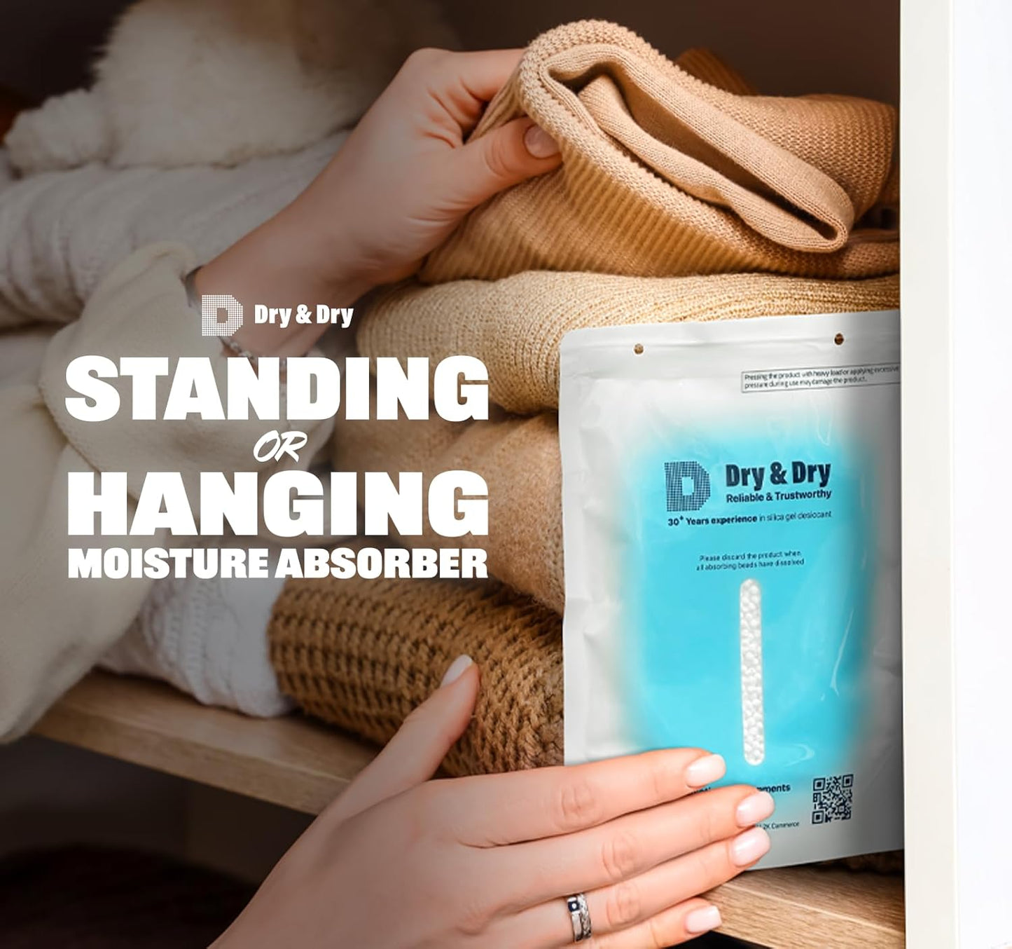 Dry & Dry 12 Packs Hybrid Moisture Absorbers & Musty Odor Eliminator Dehumidifier to Control Excess Moisture for Basements, Closets, Bathrooms, Laundry Rooms. Moisture Absorbers