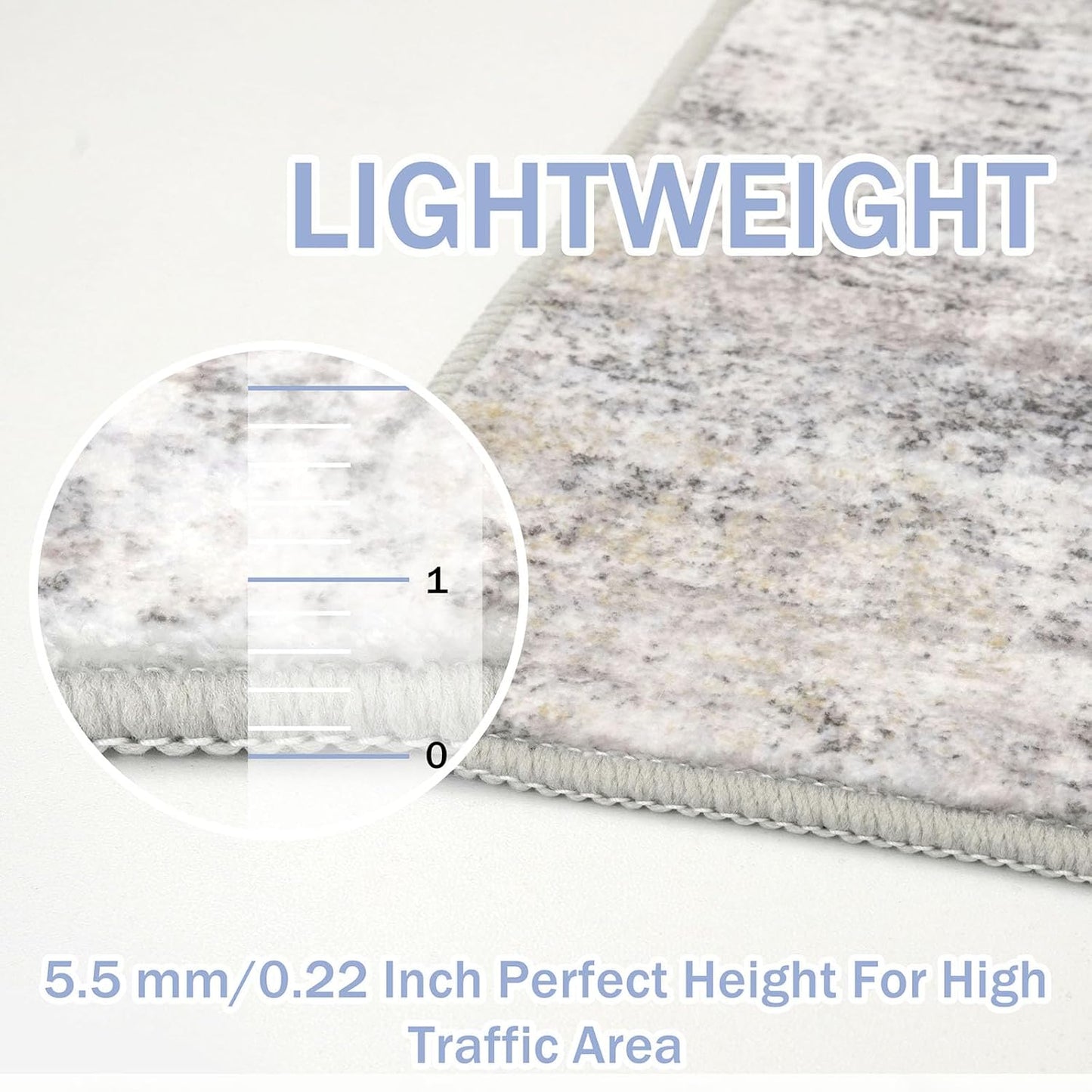 IOHOUZE Abstract Runner Rug 3x14 Ft Washable Runners for Hallways, Non Slip Kitchen Runner Printed Faux Wool Entryway Runner Indoor, Modern Abstract Floor Carpet for Hall Stair, Grey Beige