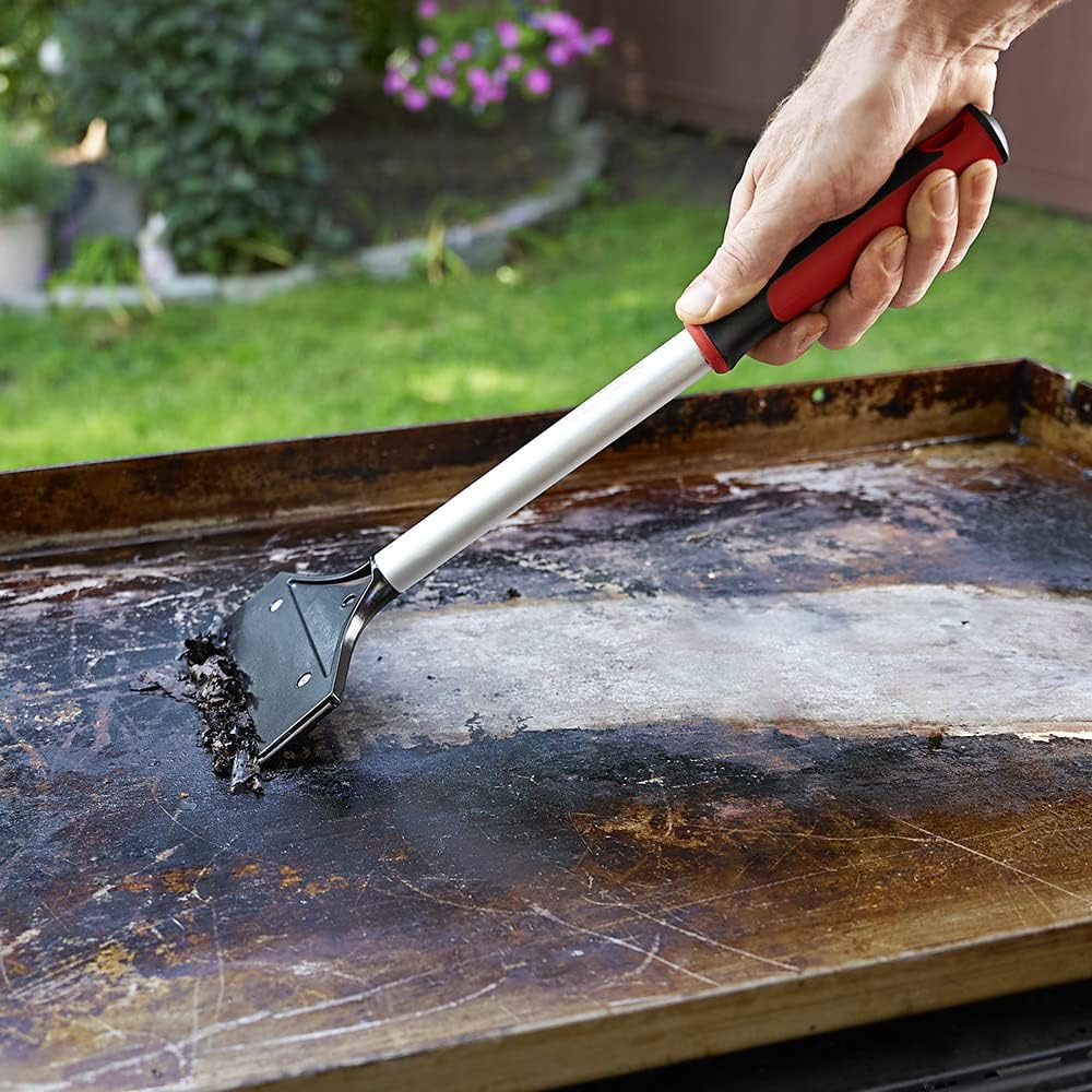 Flat Top Grill Scraper 15.5" Long Griddle Tool by FryOilSaver Co., 5.5" Replaceable Blade Kitchen Scraper for Cleaning Griddle & Flat Top Grill for Diner, Bar, Hotel, Restaurant & Food Service - 90018