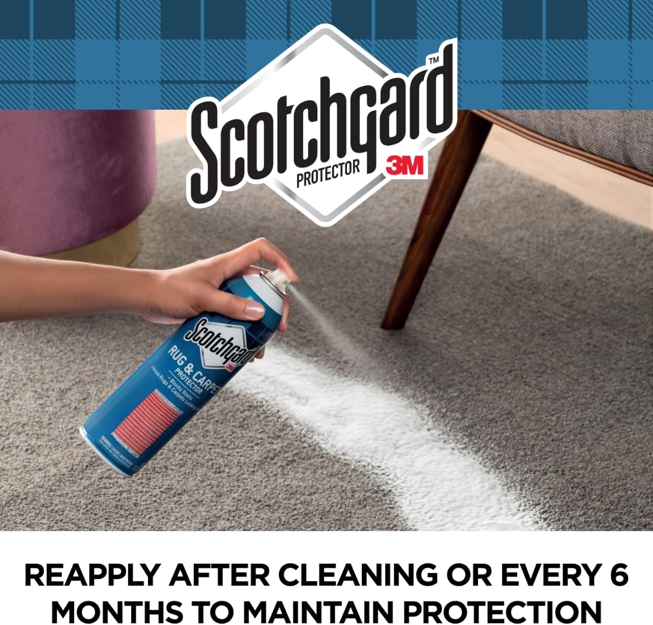 Scotchgard Rug & Carpet Protector, Carpet & Rug Protector Blocks Stains During Spring and Summer Gatherings, Fabric Protector Makes Cleanup of Stains from Muddy Footprints Easier, 14 oz(Pack of 6)