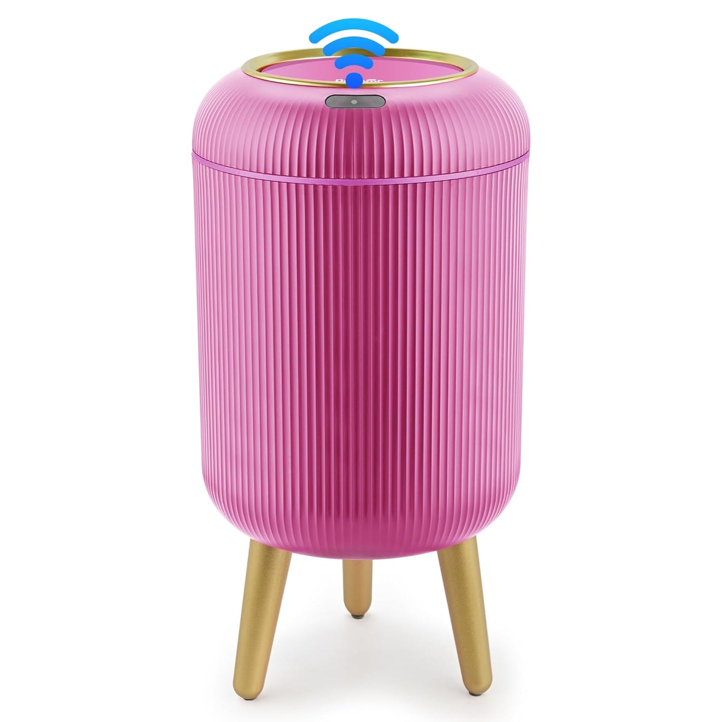 Pukomc Smart Sensor Wastebasket, Convenient and Hygienic Easy to Use, Technology Sensor Waterproof Wastebasket Plastic Trash can for Kitchen, Bathroom, Bedroom, Living Room, Office and Outdoor Pink
